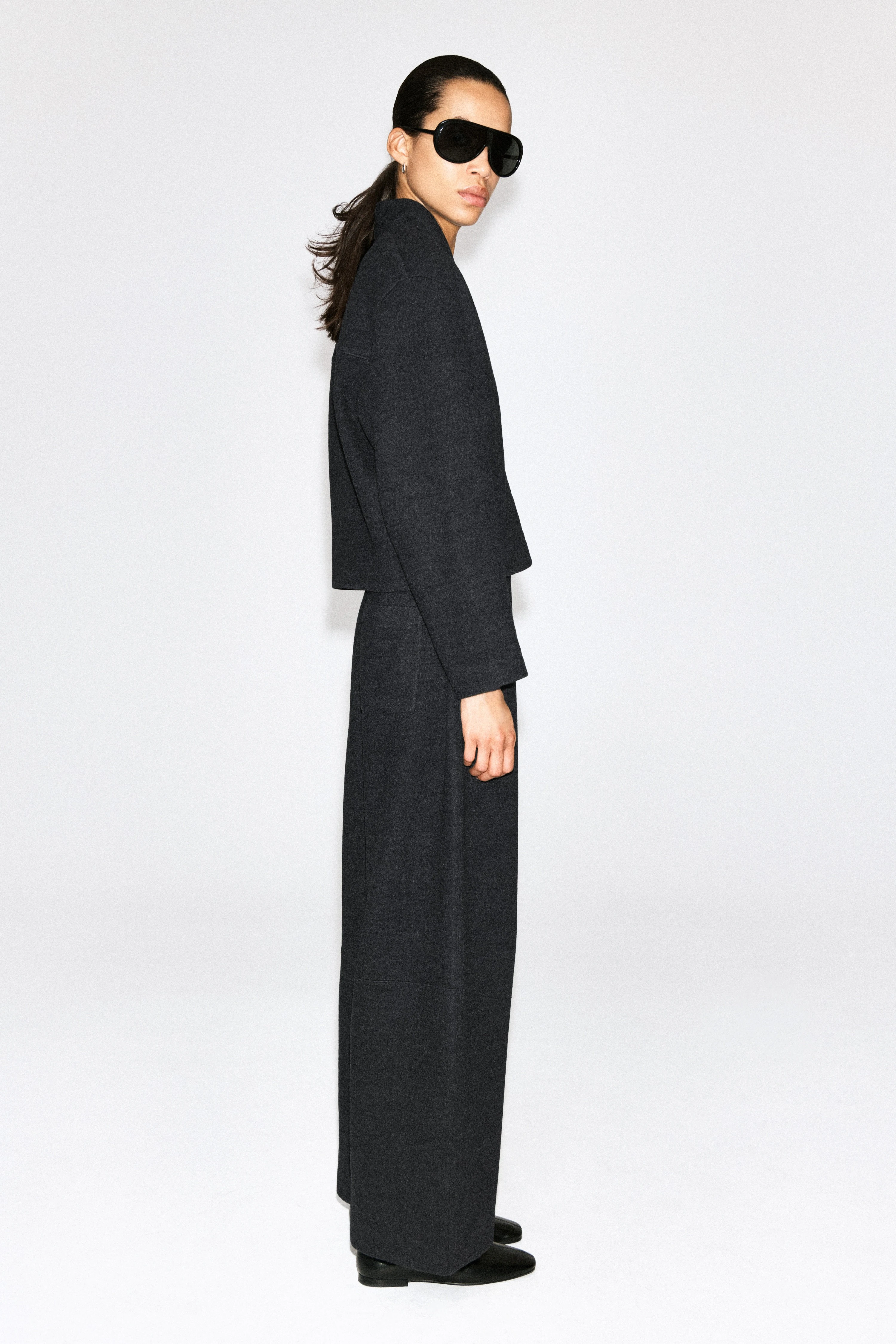 BOILED WOOL-BLEND BARREL-LEG TROUSERS - 5
