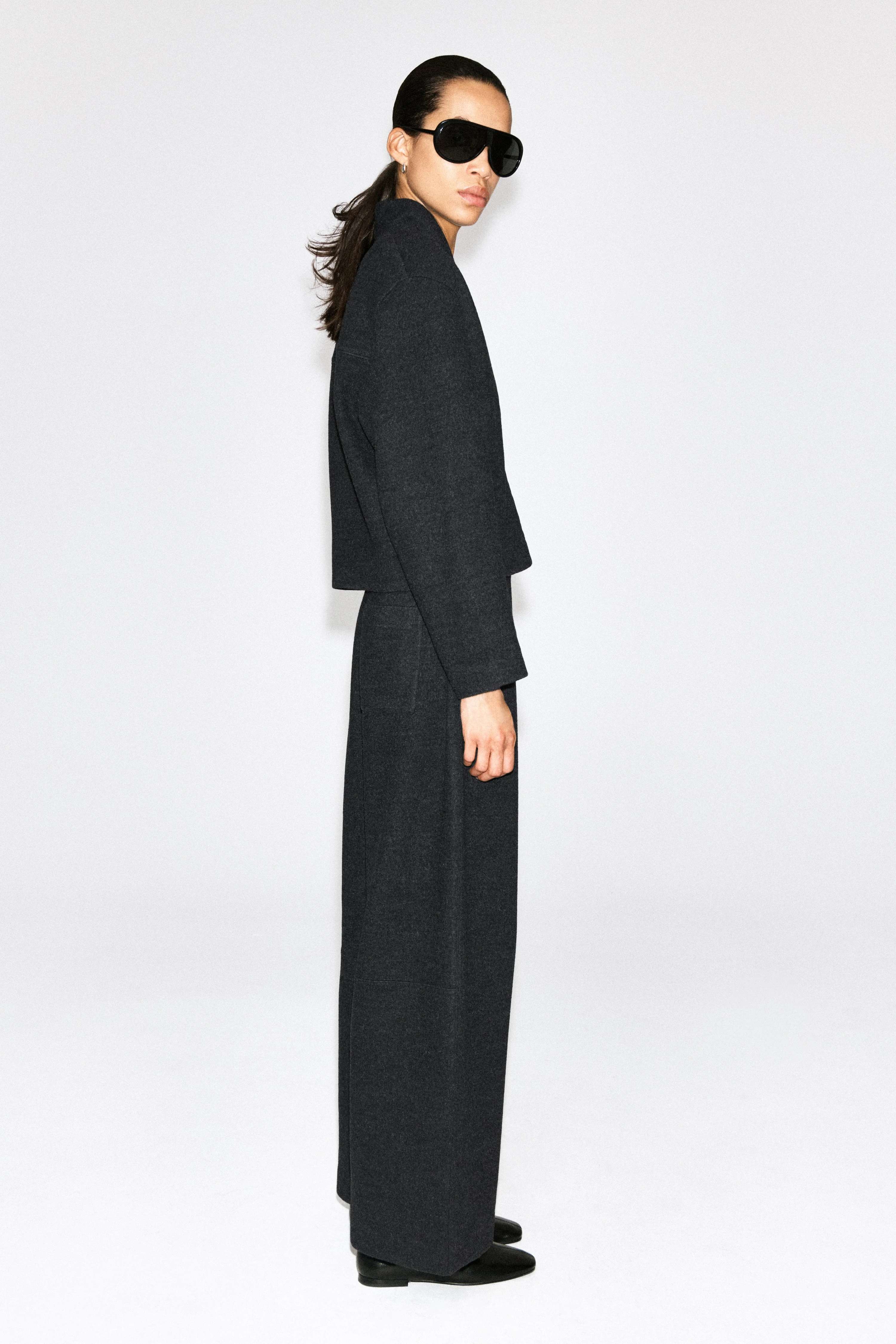 BOILED WOOL-BLEND BARREL-LEG TROUSERS - 5