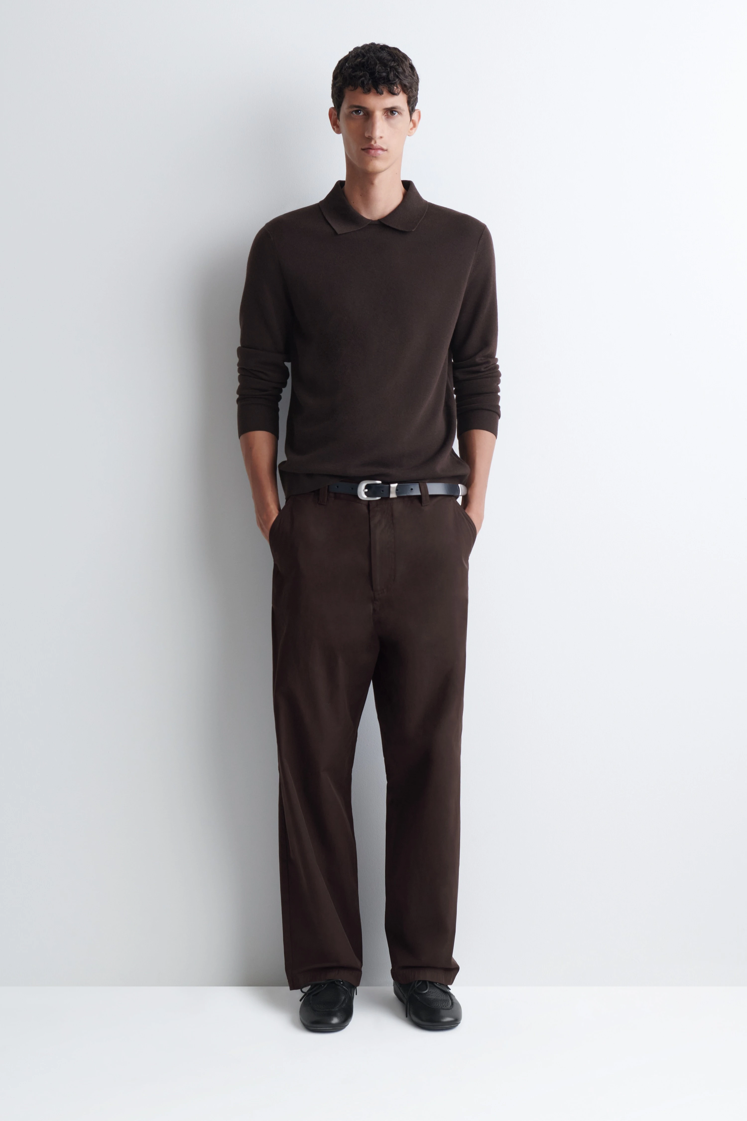 COTTON-TWILL RELAXED-FIT STRAIGHT-LEG TROUSERS - 1