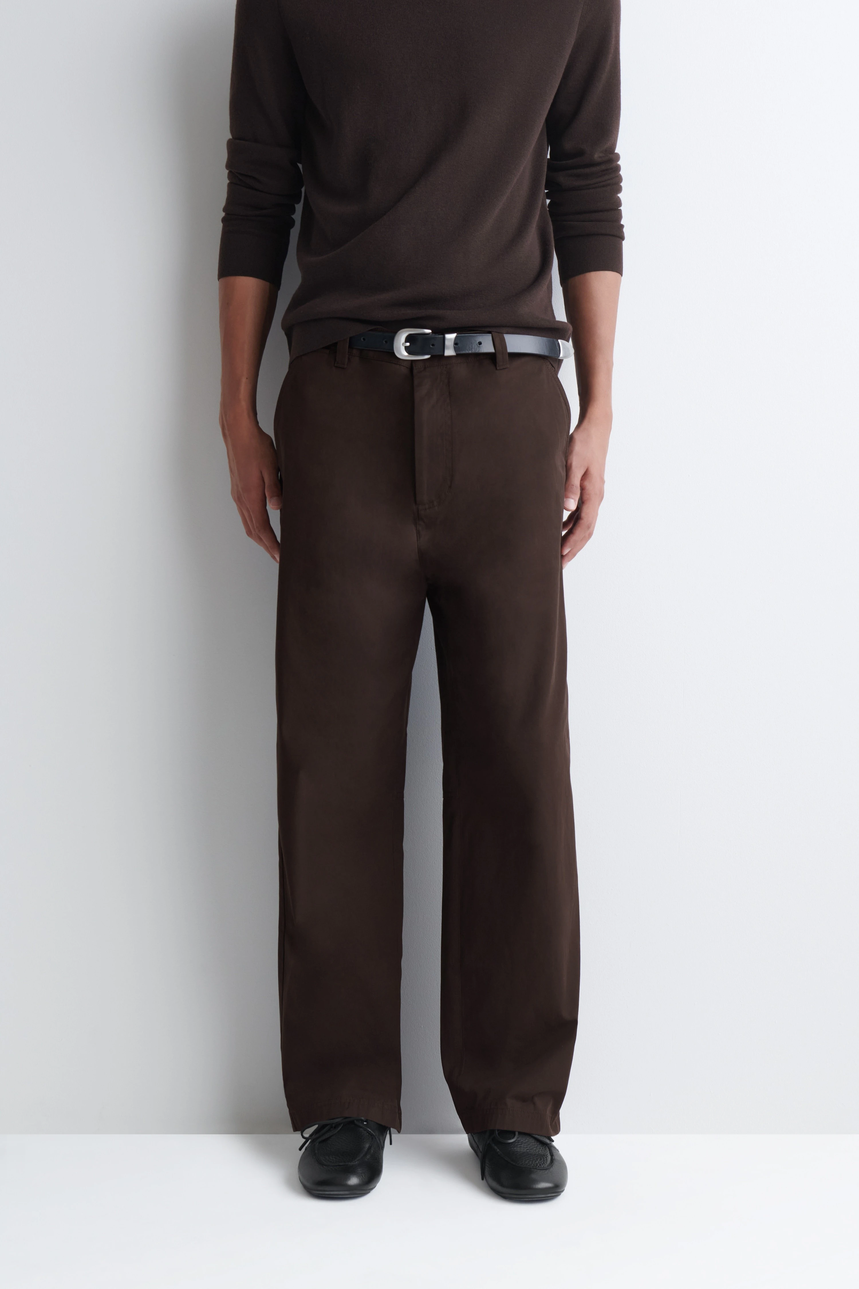 COTTON-TWILL RELAXED-FIT STRAIGHT-LEG TROUSERS - 4