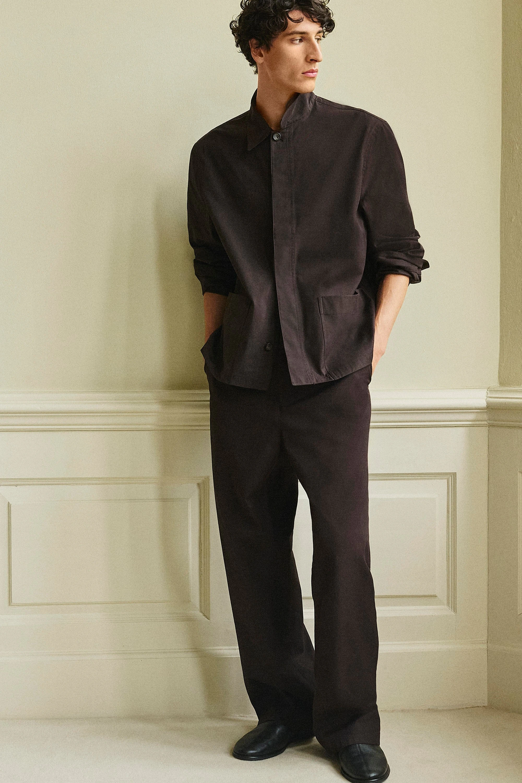 COTTON-TWILL RELAXED-FIT STRAIGHT-LEG TROUSERS - 9