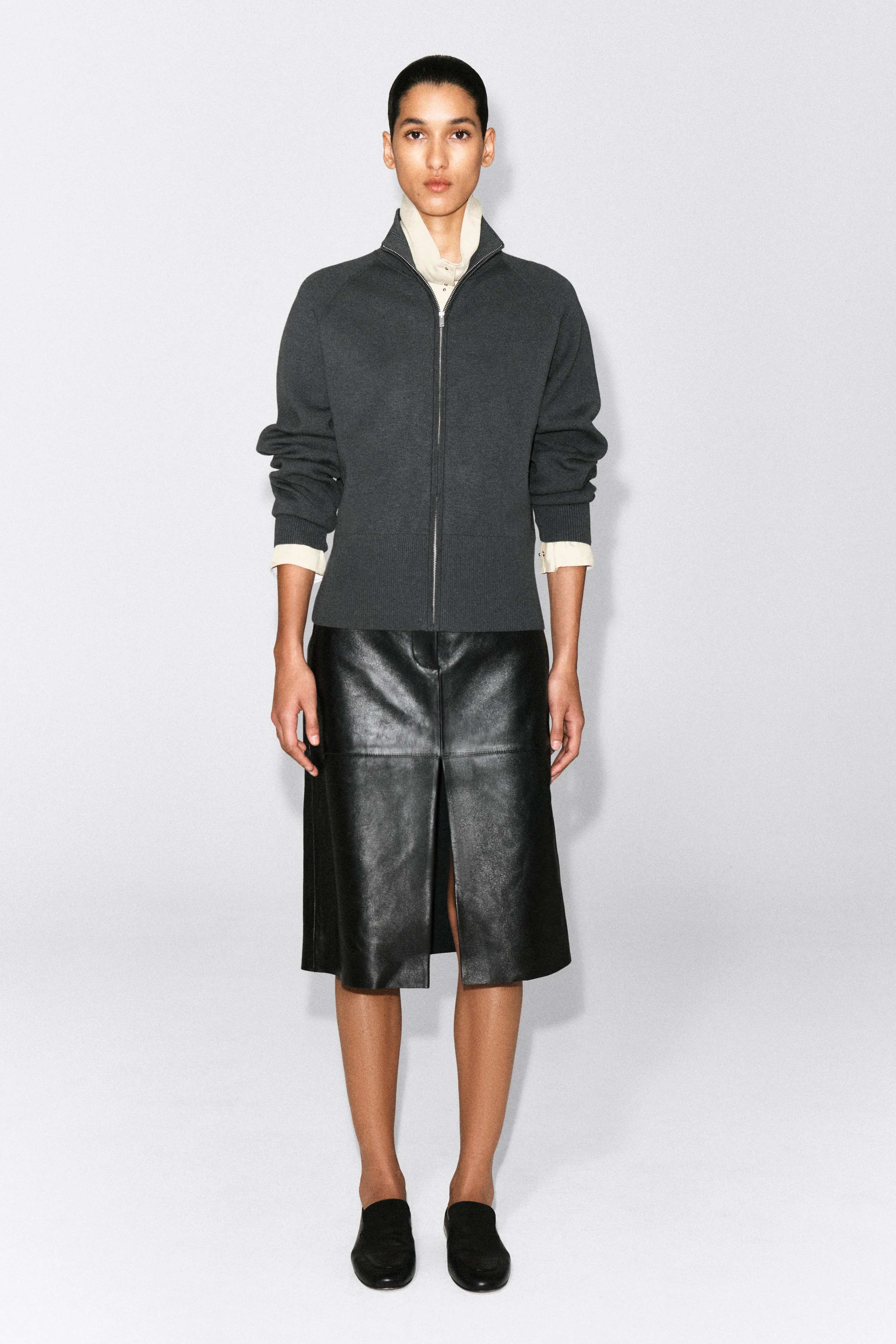 KNITTED FUNNEL-NECK ZIP-UP JACKET - 4