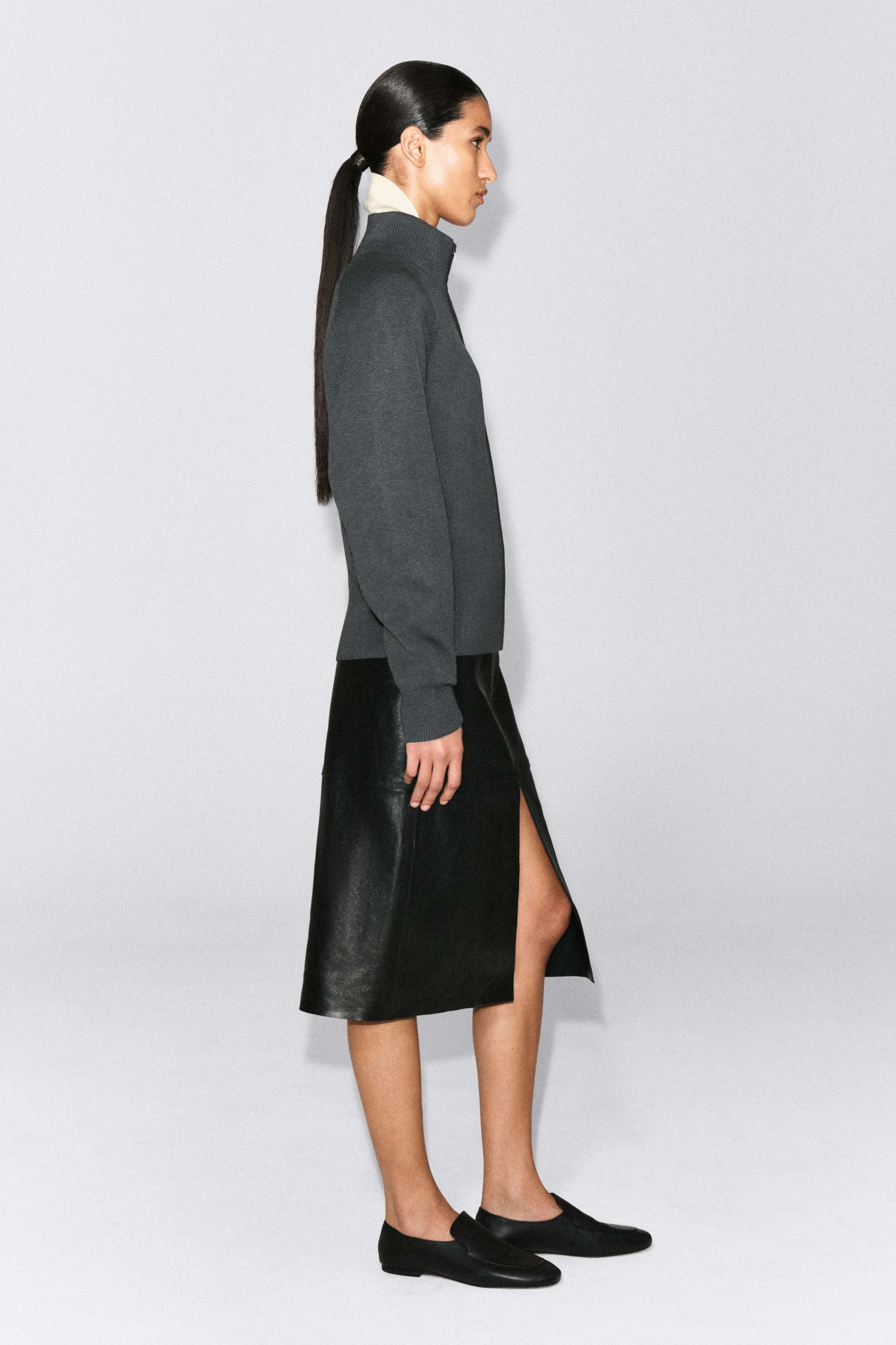 KNITTED FUNNEL-NECK ZIP-UP JACKET - 5