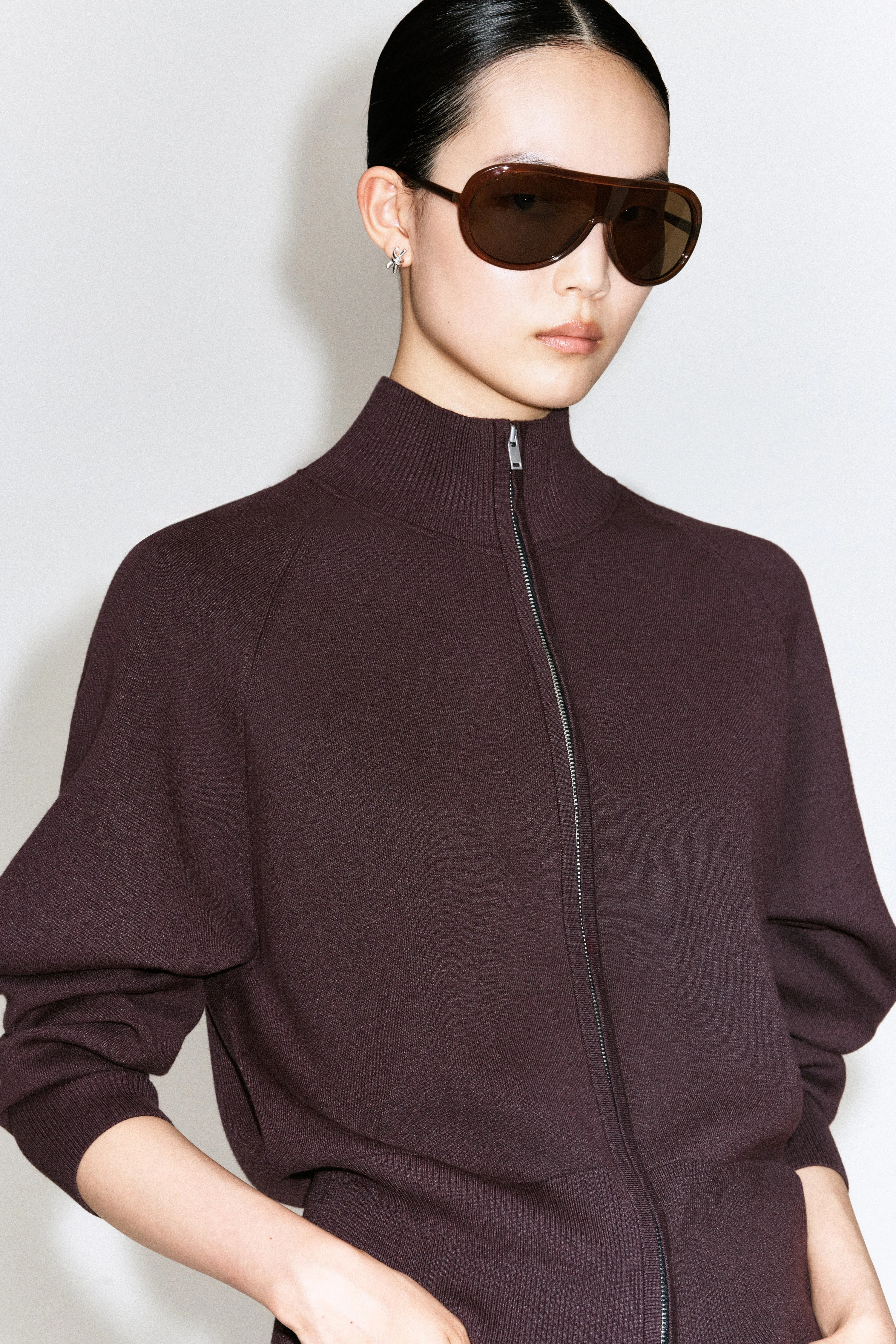 KNITTED FUNNEL-NECK ZIP-UP JACKET - 6