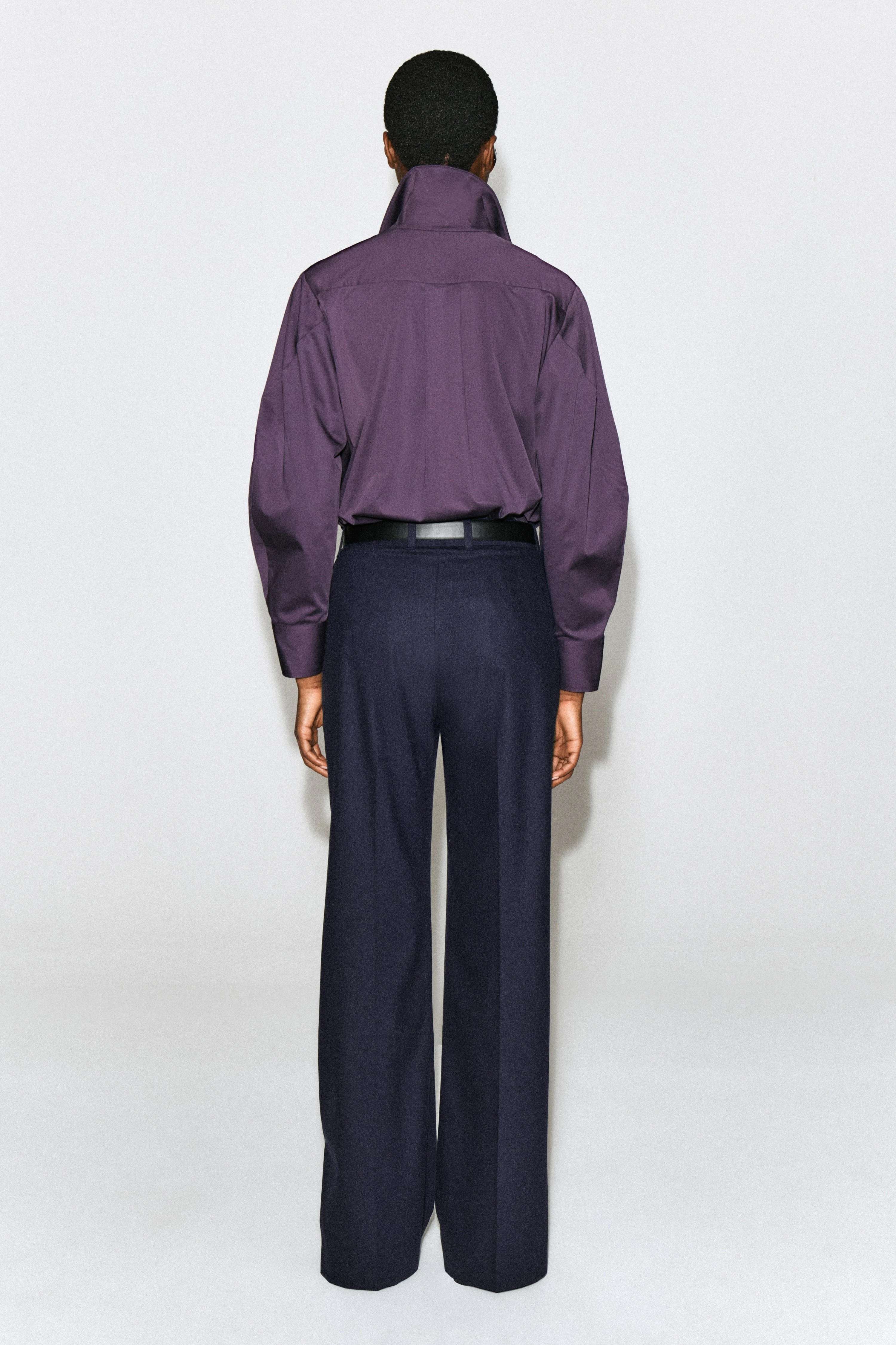 OVERSIZED FOLDED-COLLAR COTTON SHIRT - 2