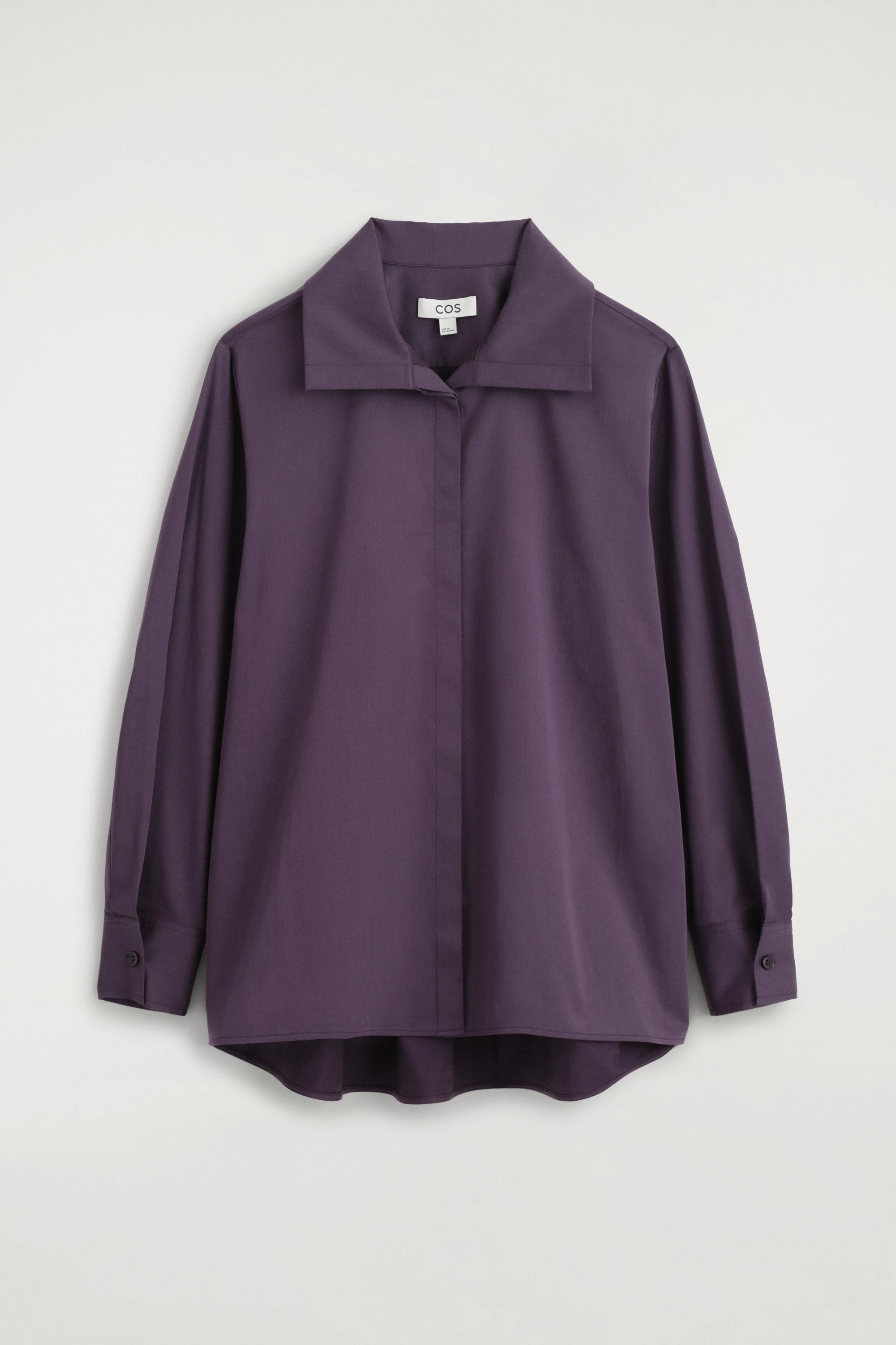 OVERSIZED FOLDED-COLLAR COTTON SHIRT - 7