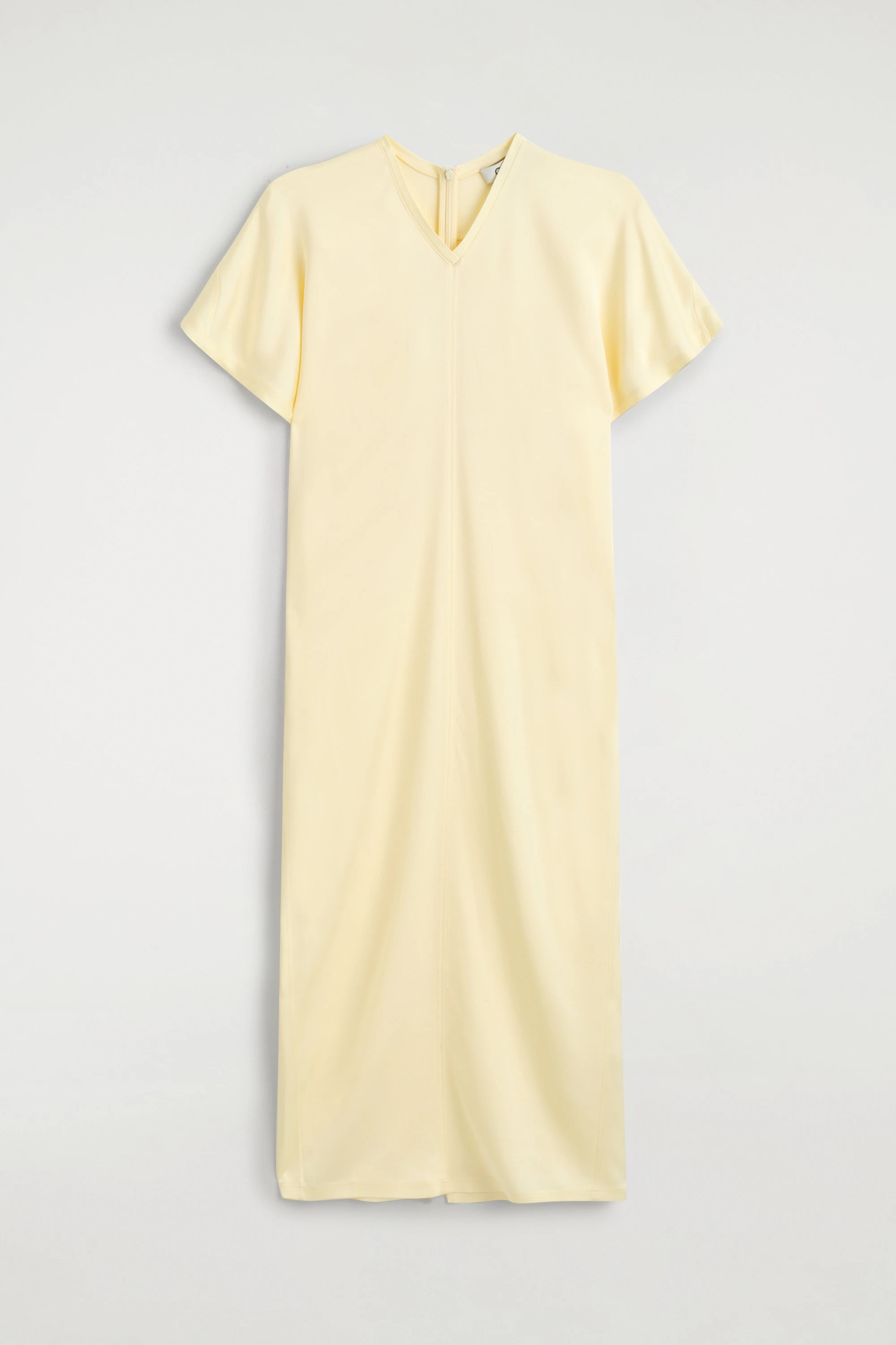DRAPED V-NECK CREPE MIDI DRESS - 6