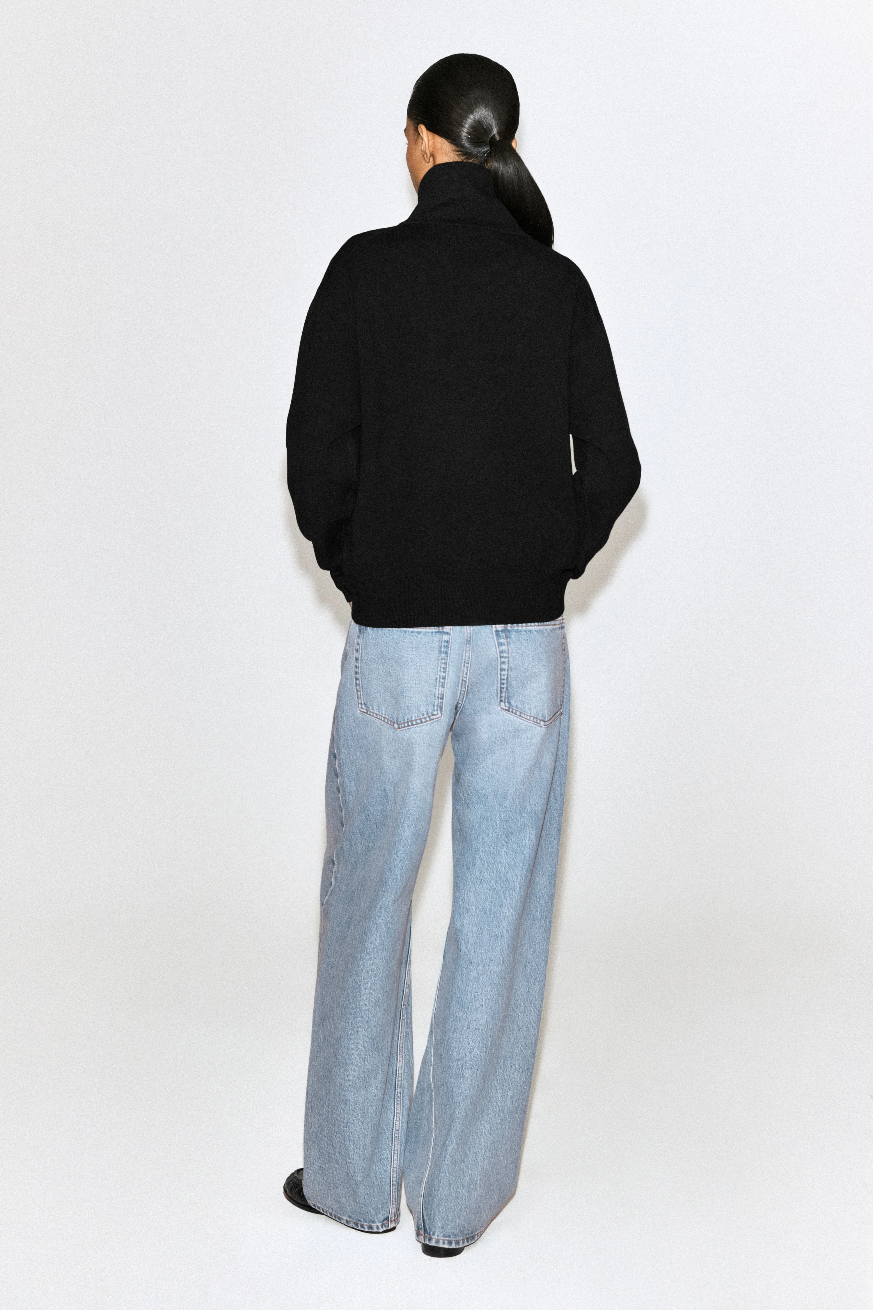 FUNNEL-NECK HALF-ZIP KNITTED JUMPER - 2