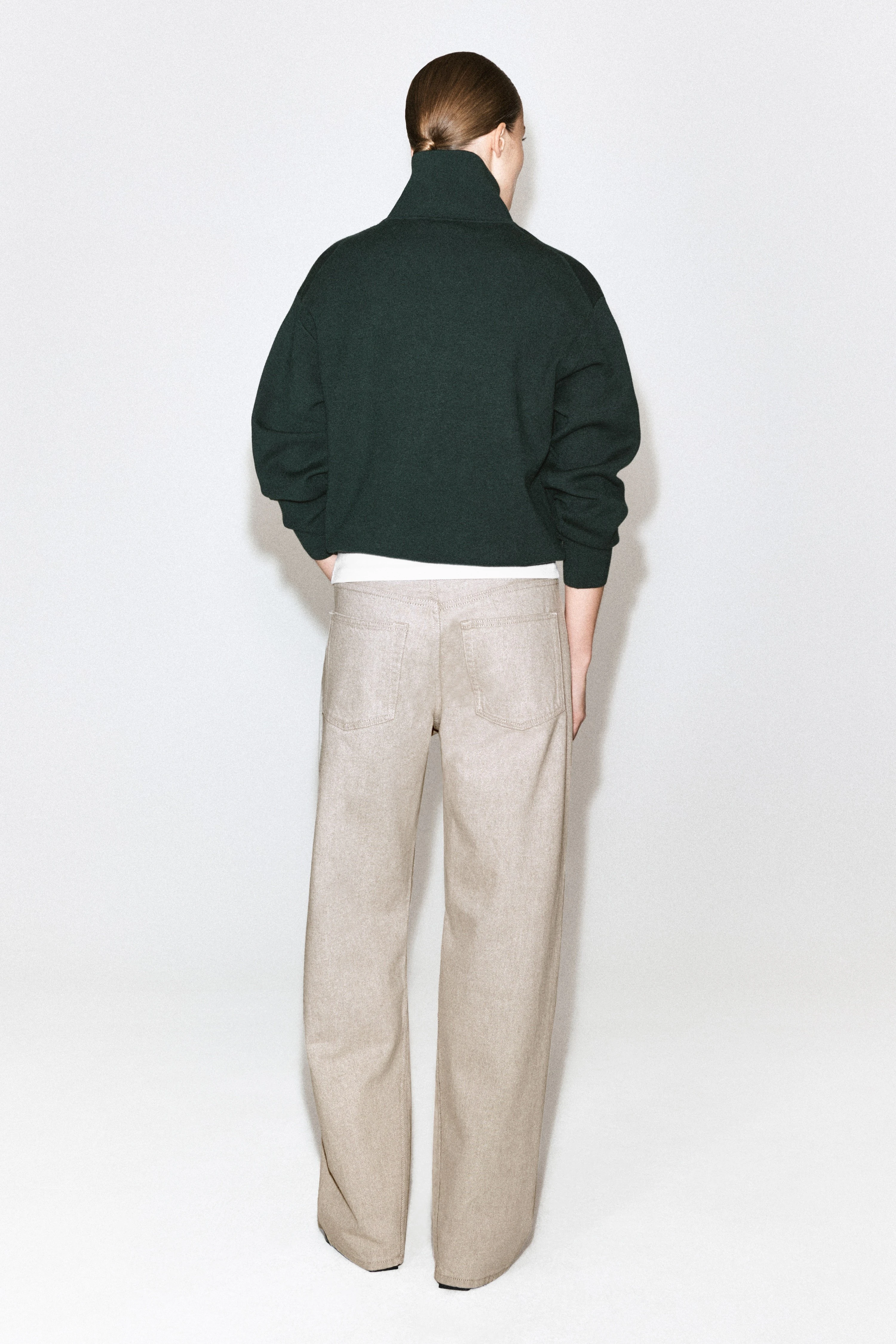 FUNNEL-NECK HALF-ZIP KNITTED JUMPER - 2