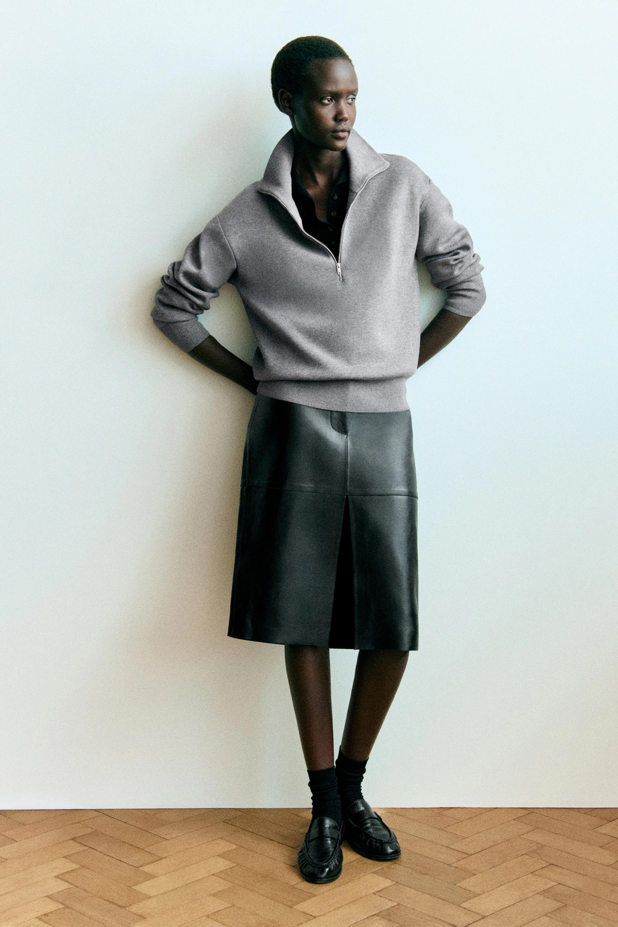 FUNNEL-NECK HALF-ZIP KNITTED JUMPER - 9