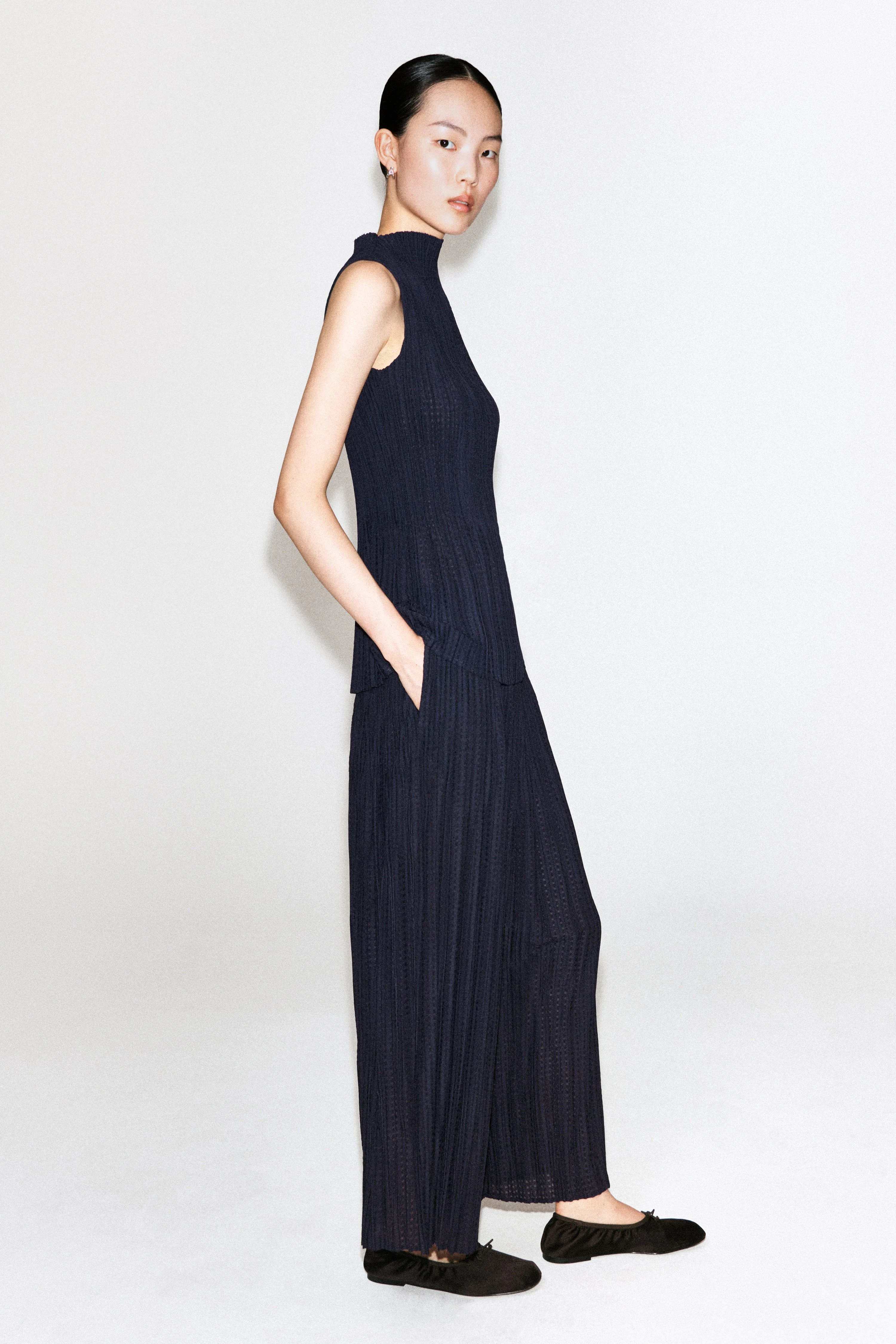 PLEATED JACQUARD CULOTTES - 4