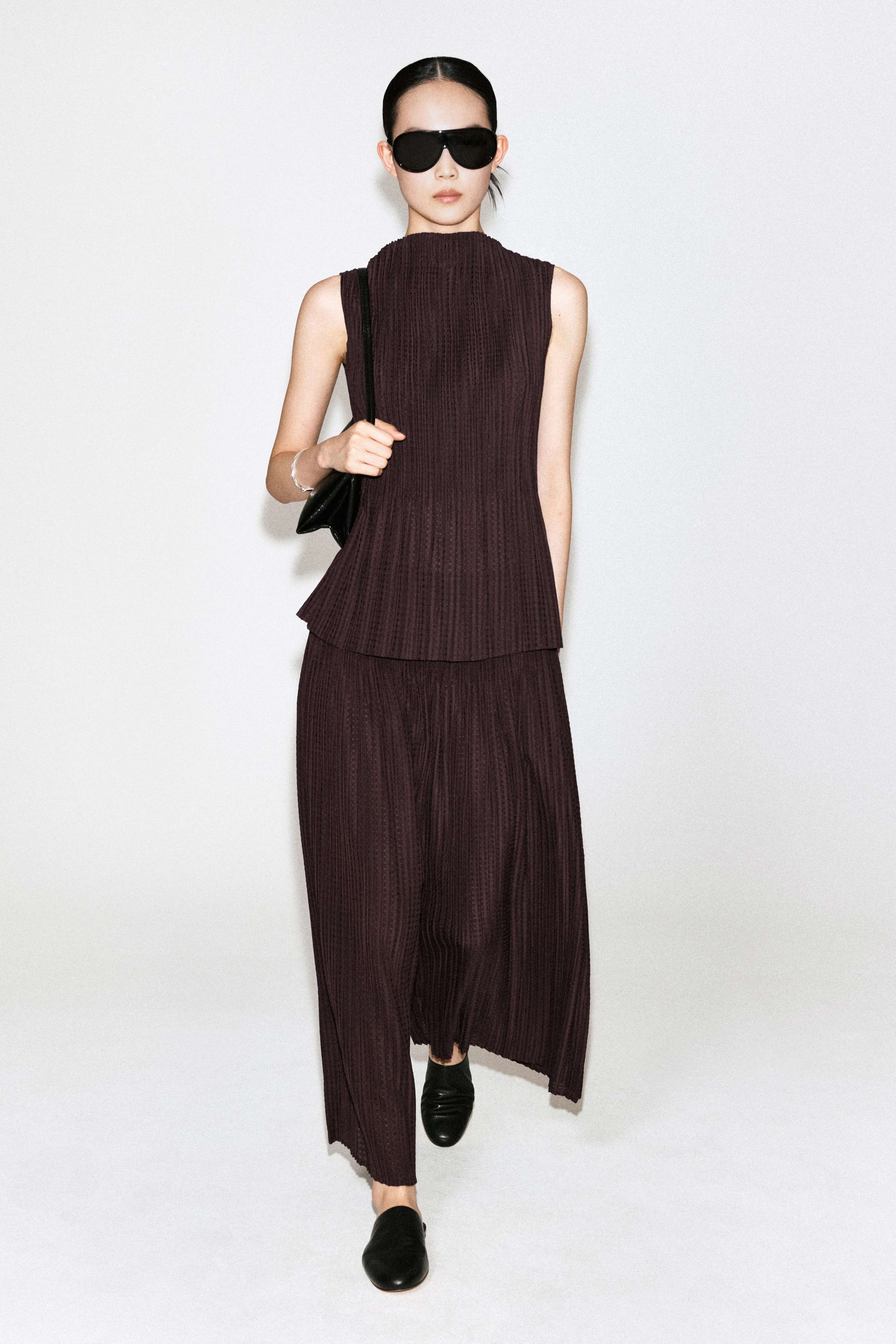 PLEATED JACQUARD CULOTTES - 1