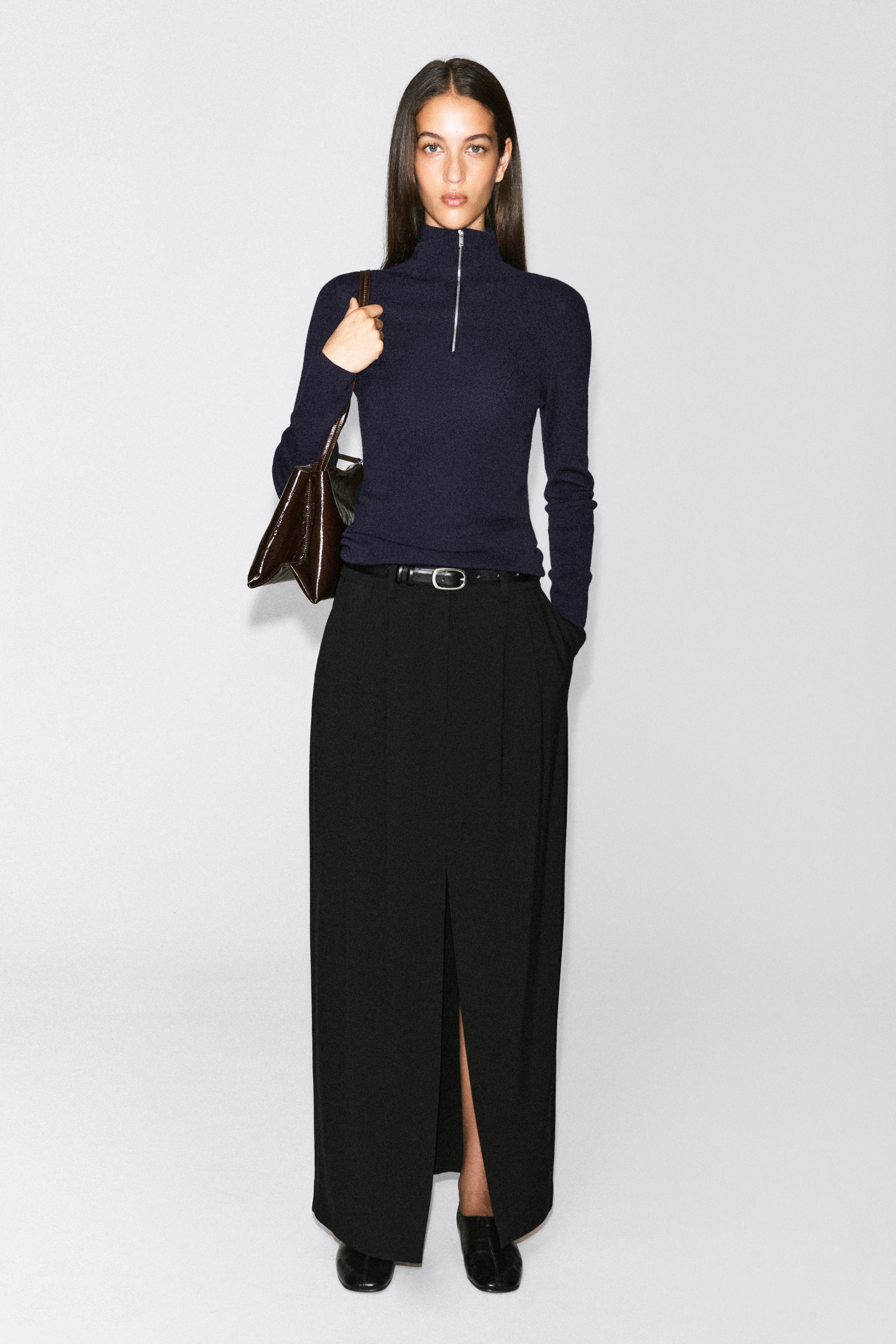 SEAMLESS MERINO WOOL ZIP-UP TOP - 3