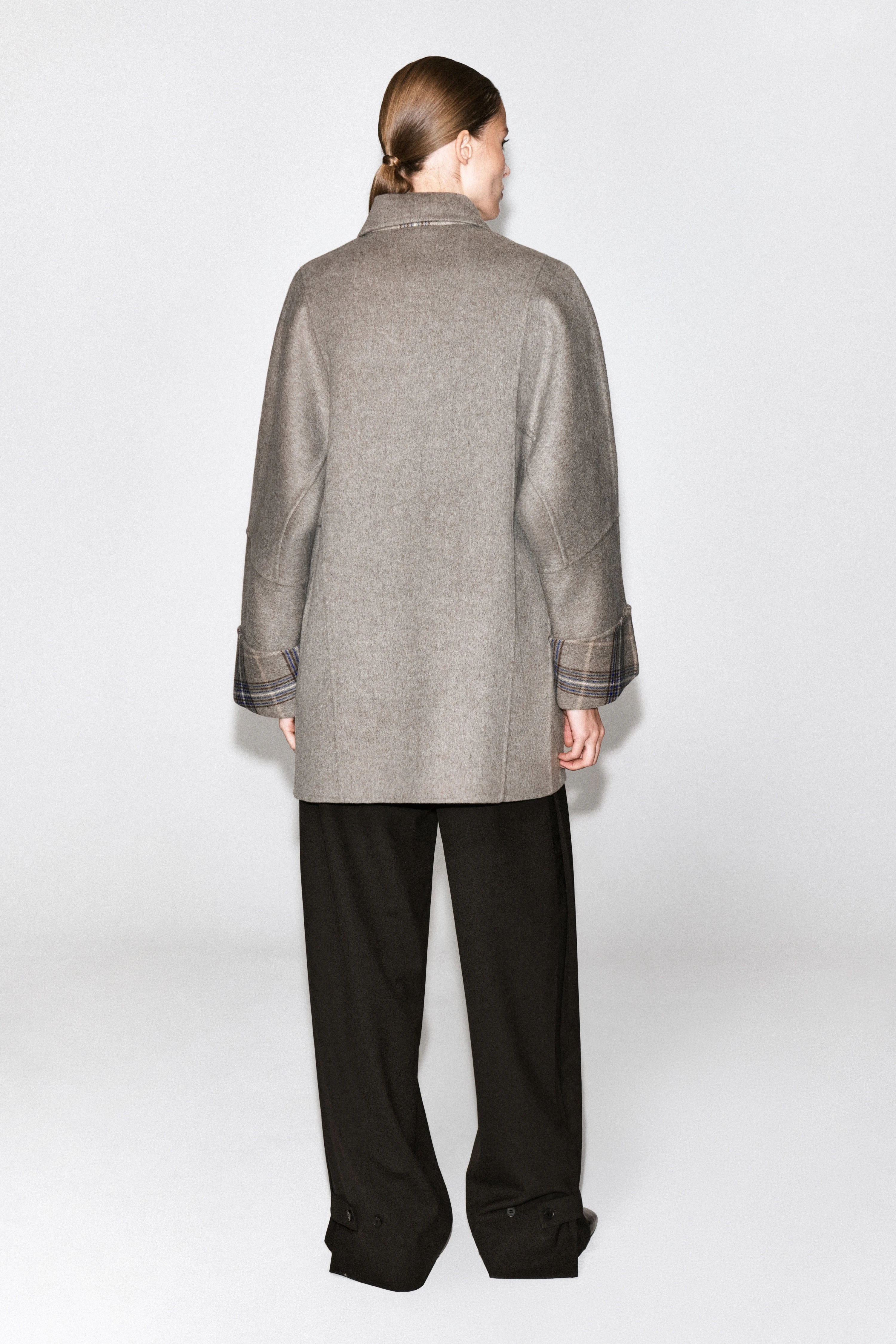 REVERSIBLE CHECKED DOUBLE-FACED WOOL-BLEND COAT - 2