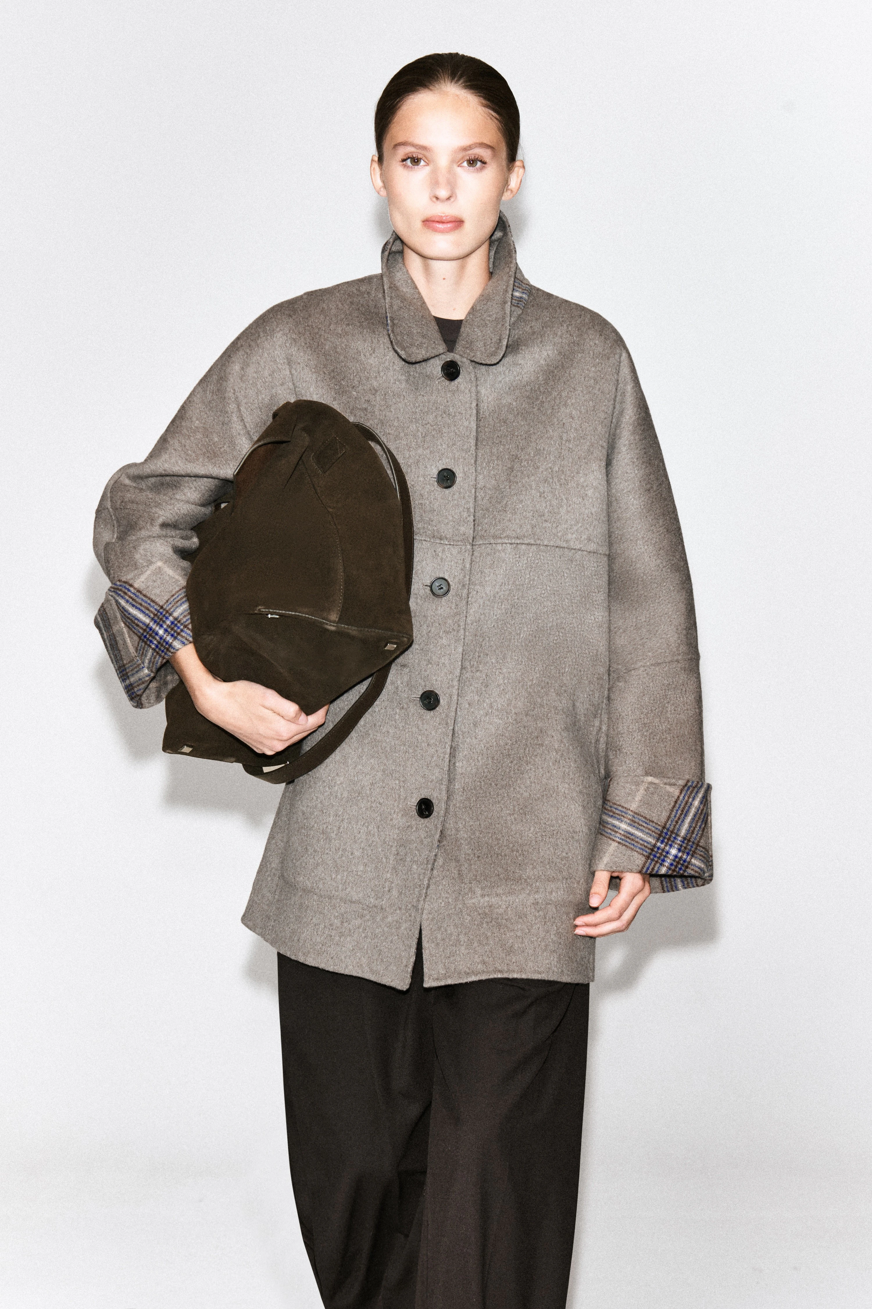 REVERSIBLE CHECKED DOUBLE-FACED WOOL-BLEND COAT - 3
