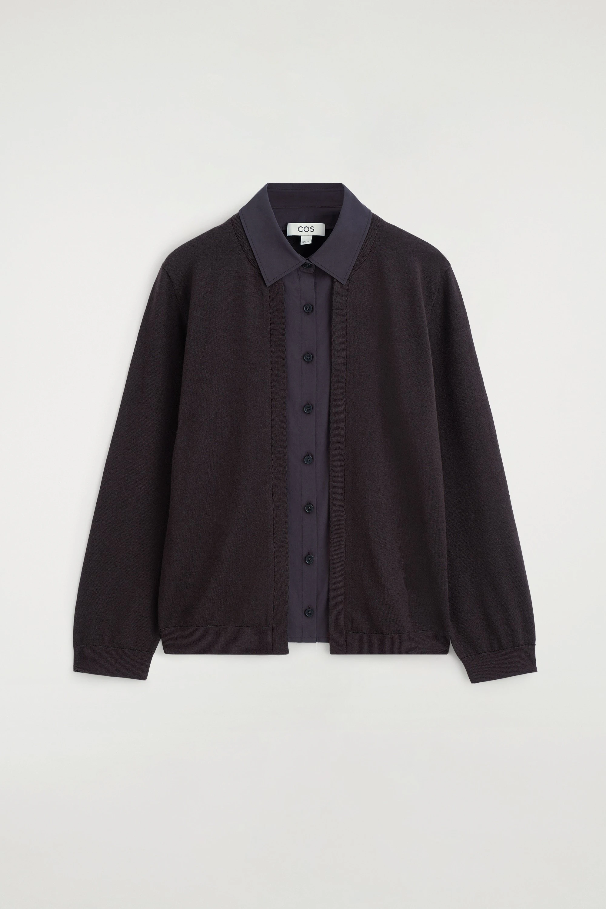 LAYERED-DETAIL MERINO WOOL CARDIGAN - 7