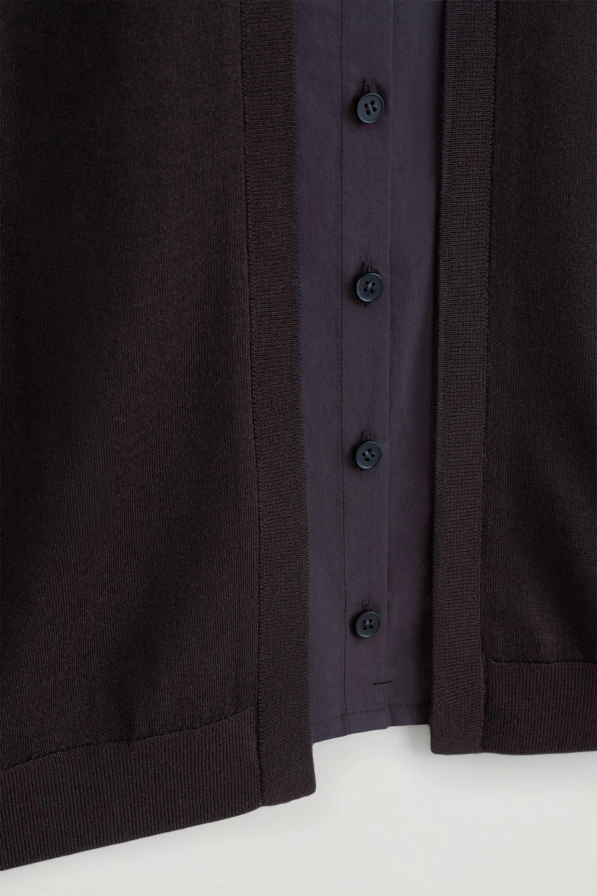 LAYERED-DETAIL MERINO WOOL CARDIGAN - 9