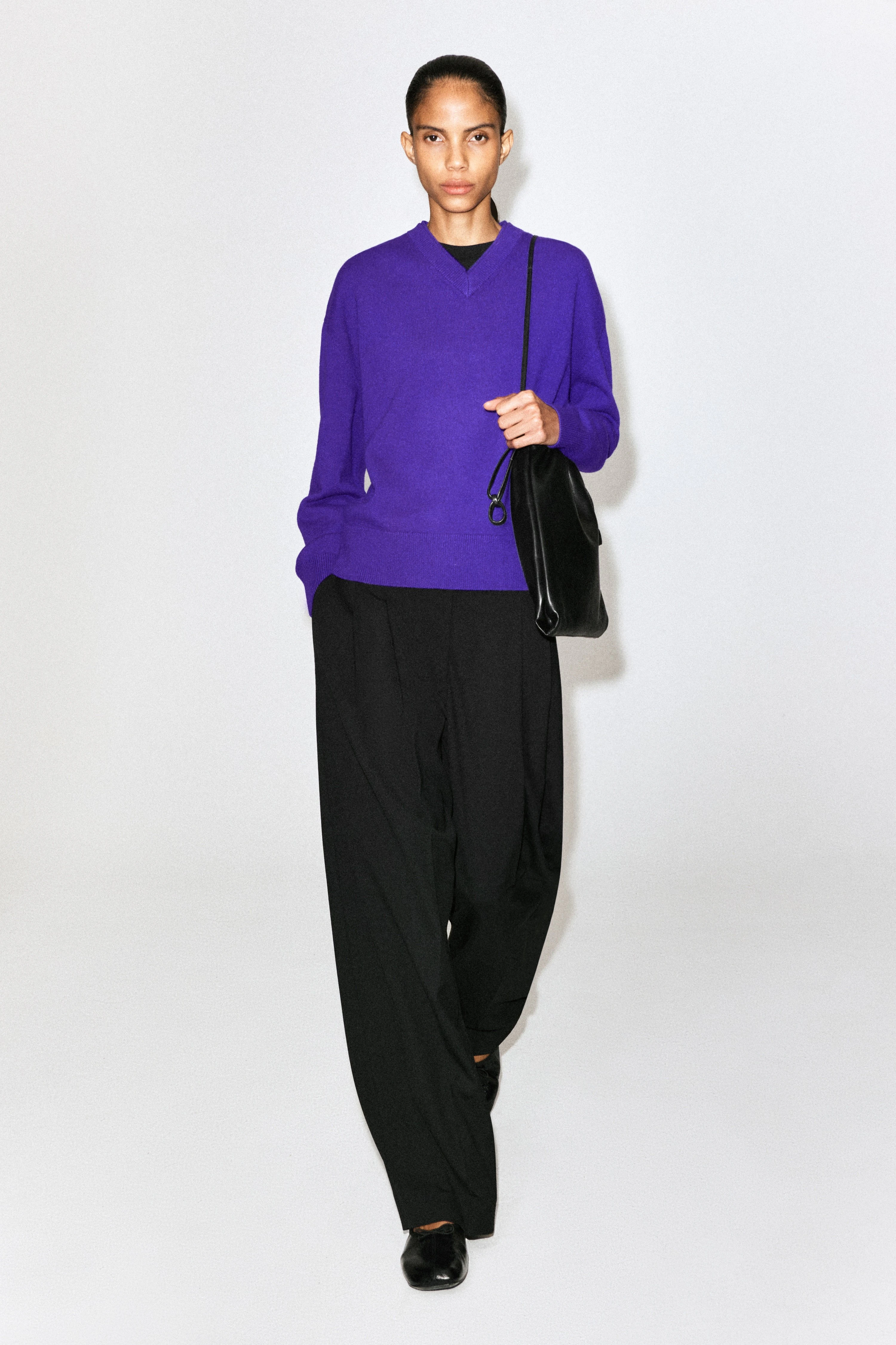 MERINO WOOL LAYERED V-NECK JUMPER - 3