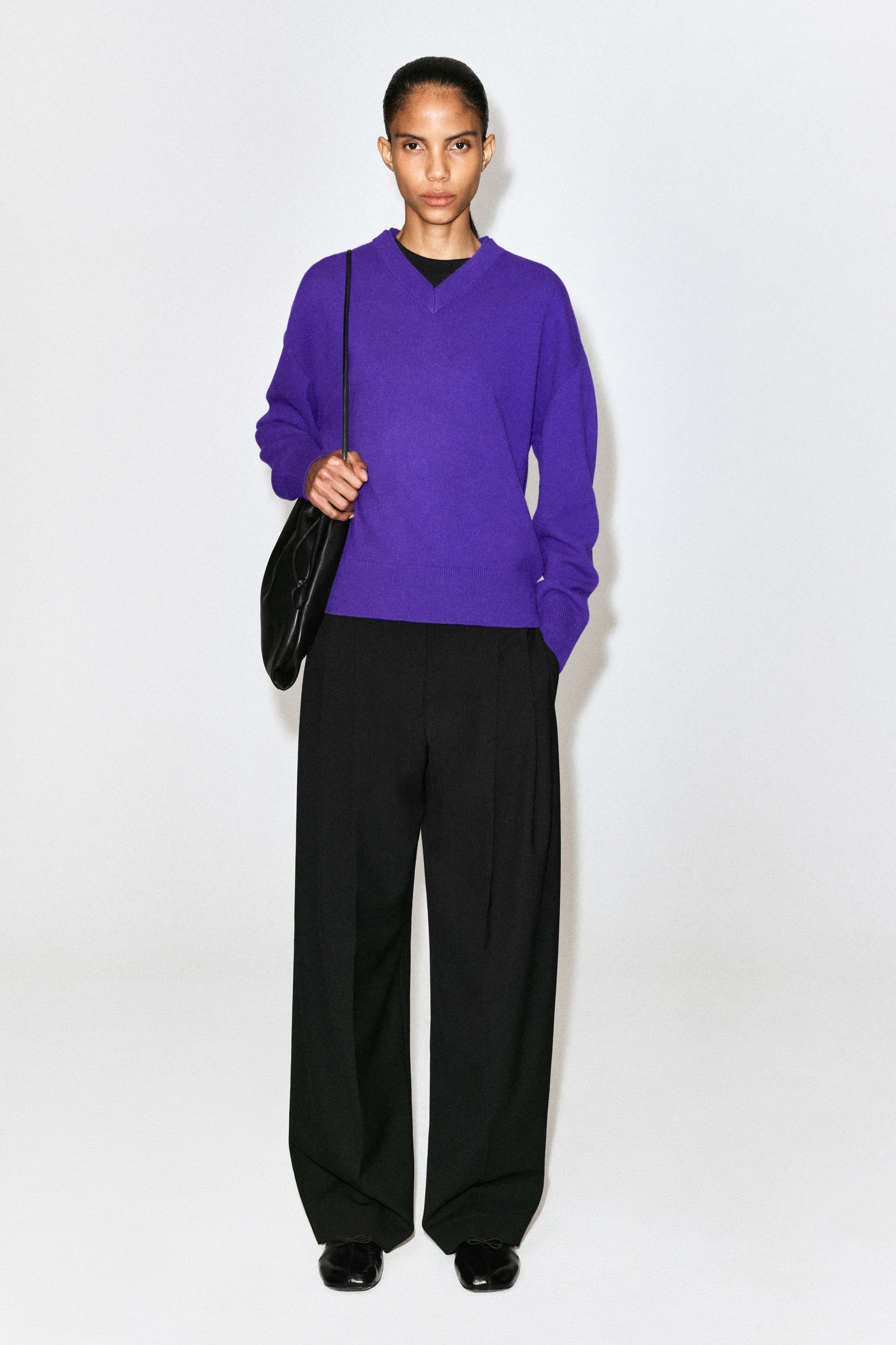 MERINO WOOL LAYERED V-NECK JUMPER - 4