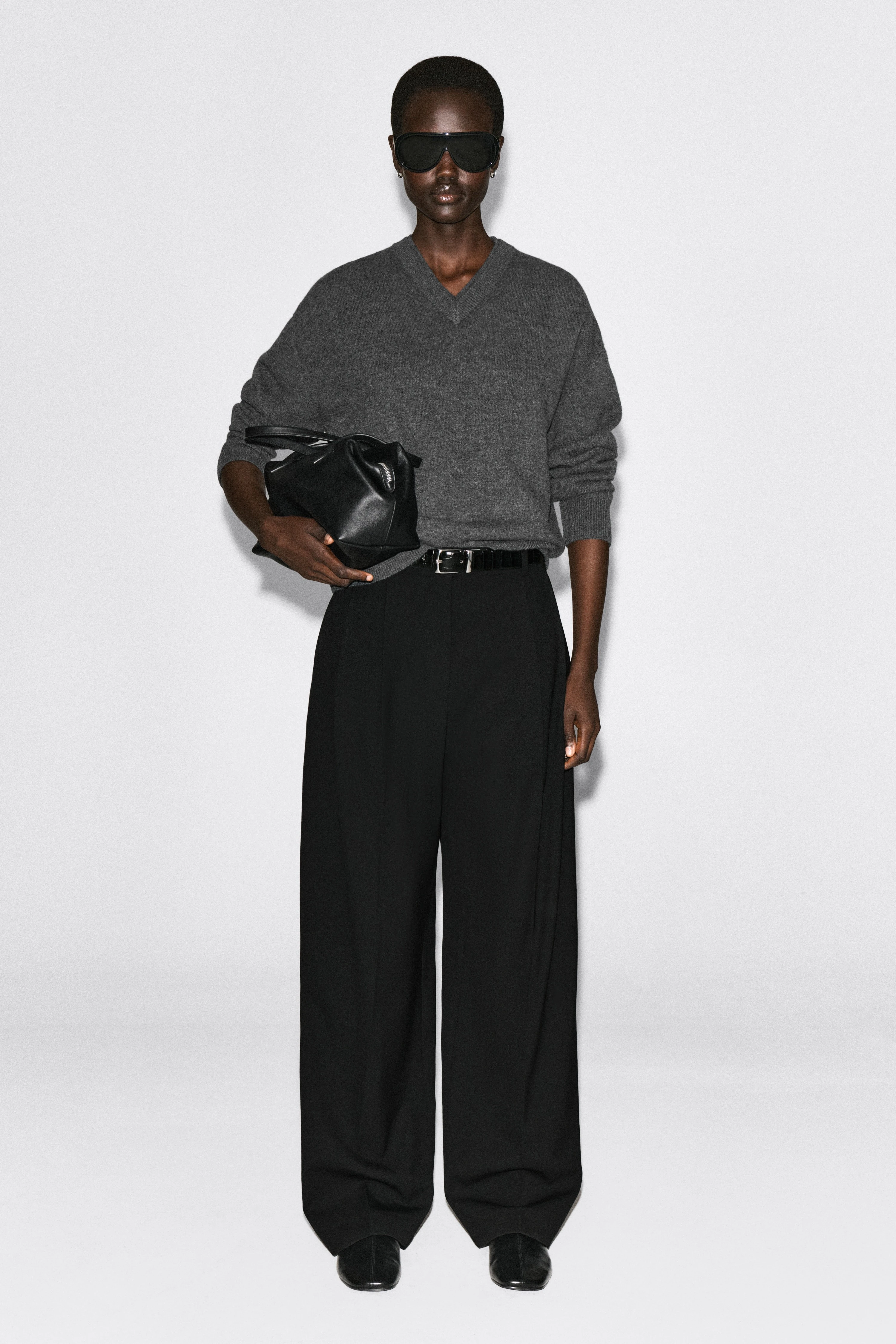 MERINO WOOL LAYERED V-NECK JUMPER - 3