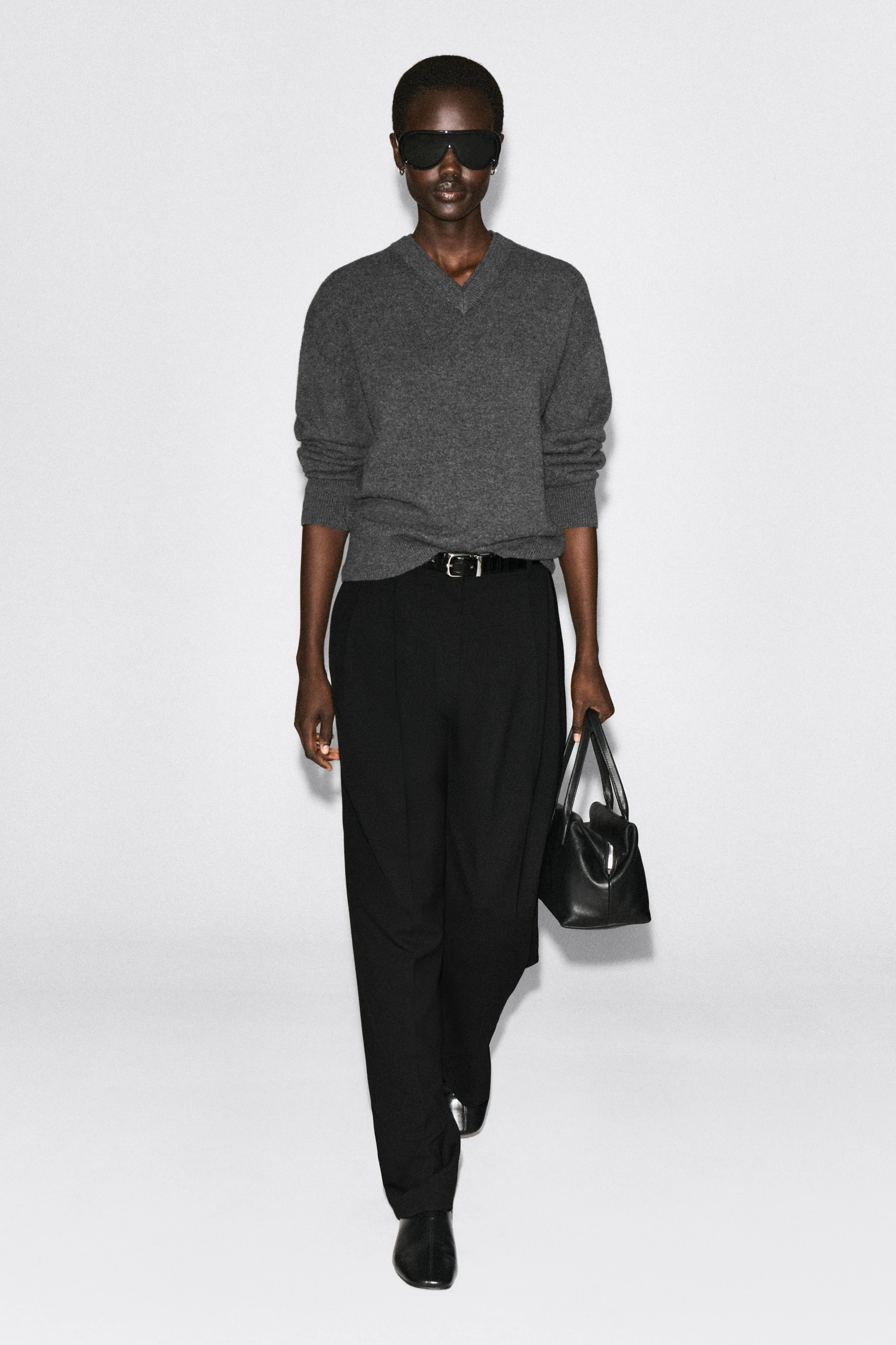 MERINO WOOL LAYERED V-NECK JUMPER - 4