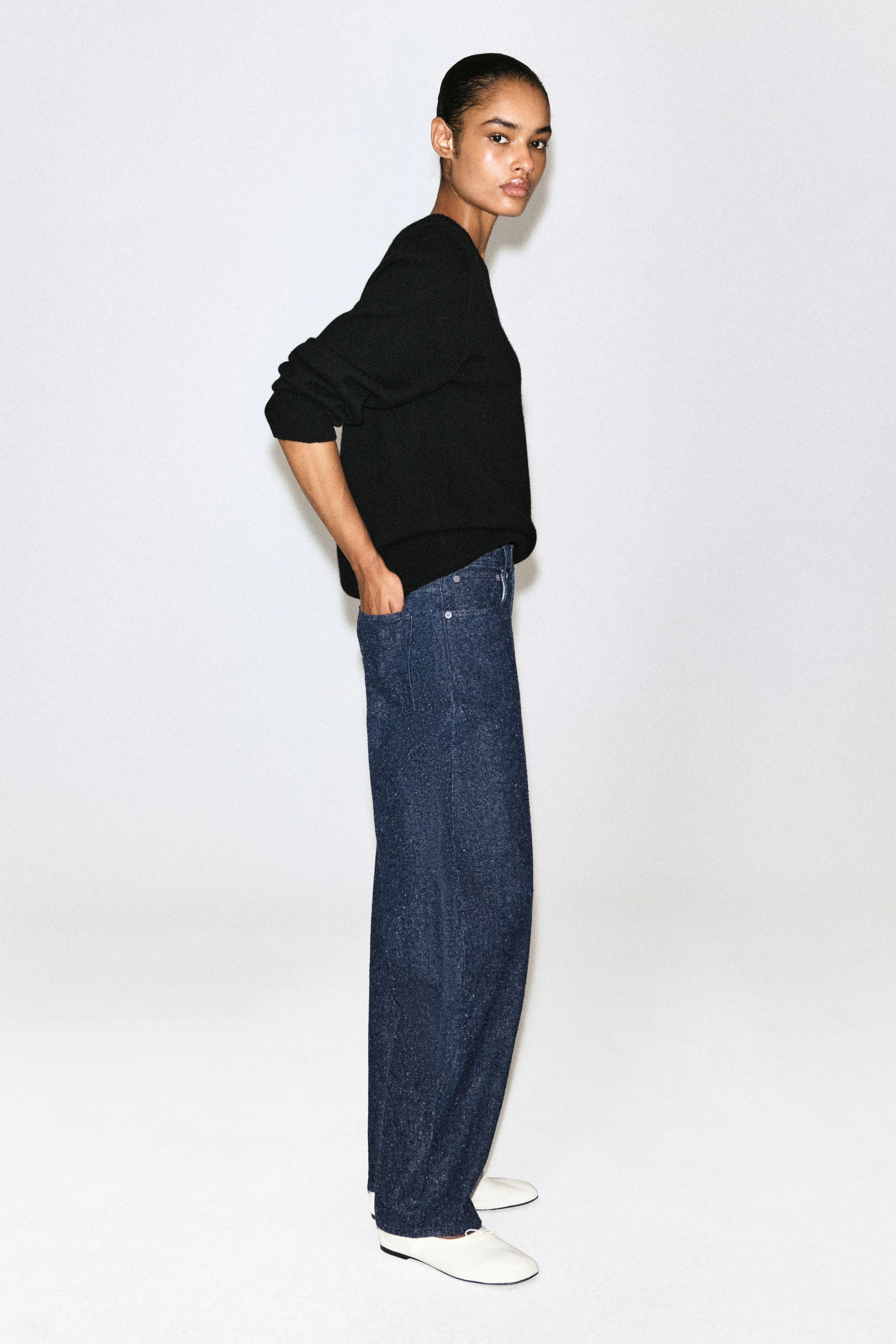 INLET BOUCLÉ CURVED-LEG JEANS - 5