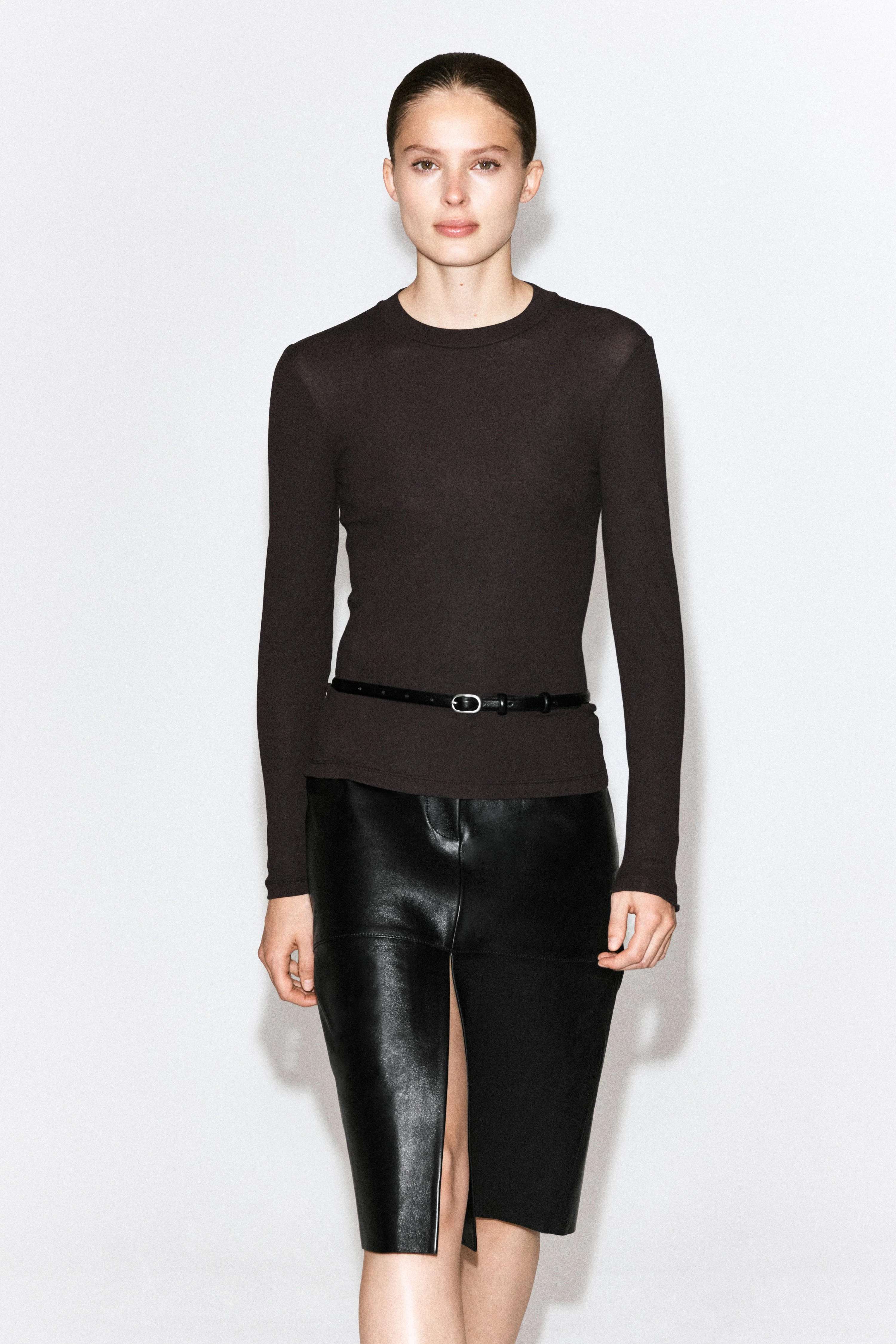 CREPE-JERSEY LONG-SLEEVED T-SHIRT - 1