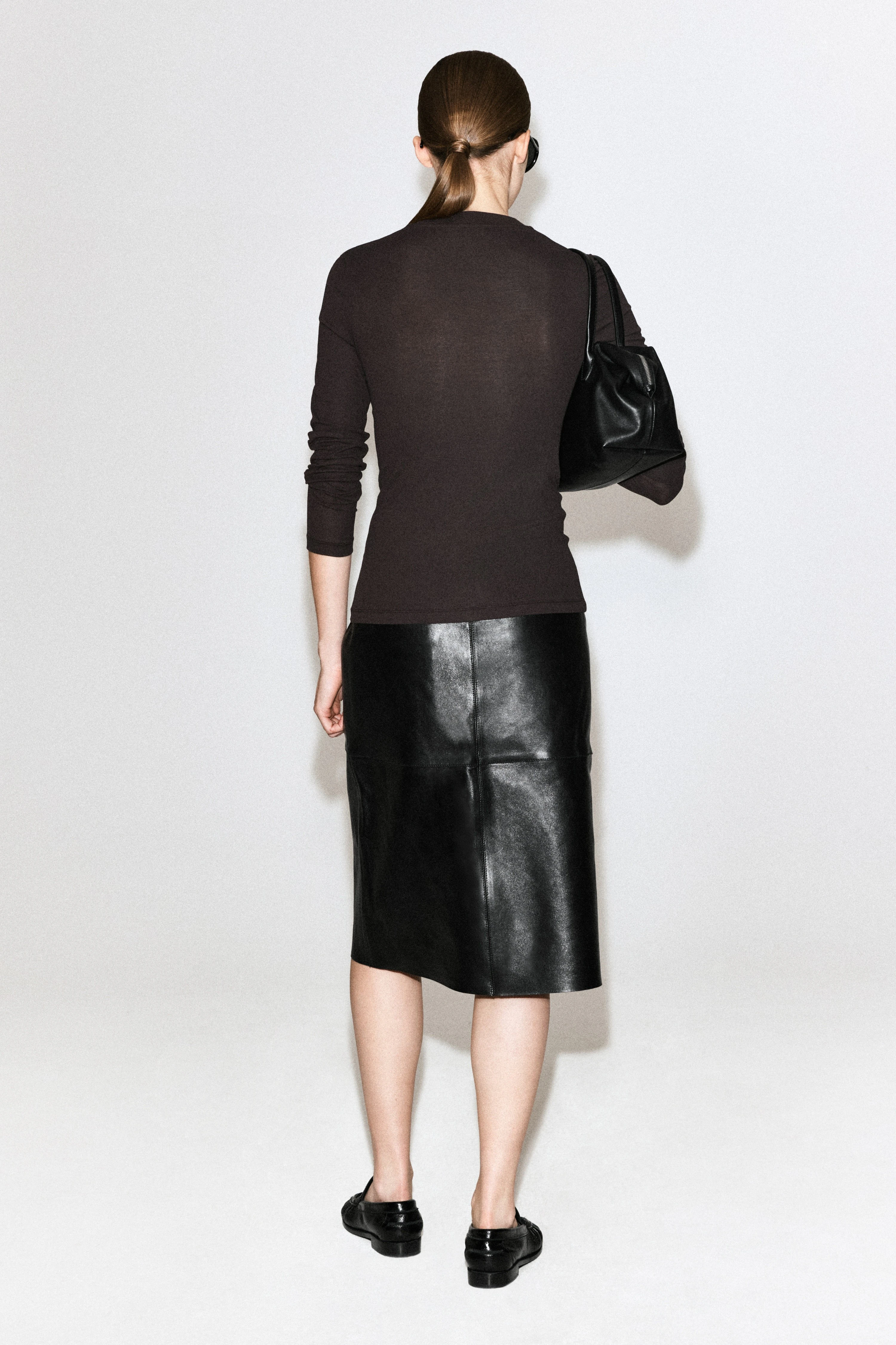 CREPE-JERSEY LONG-SLEEVED T-SHIRT
