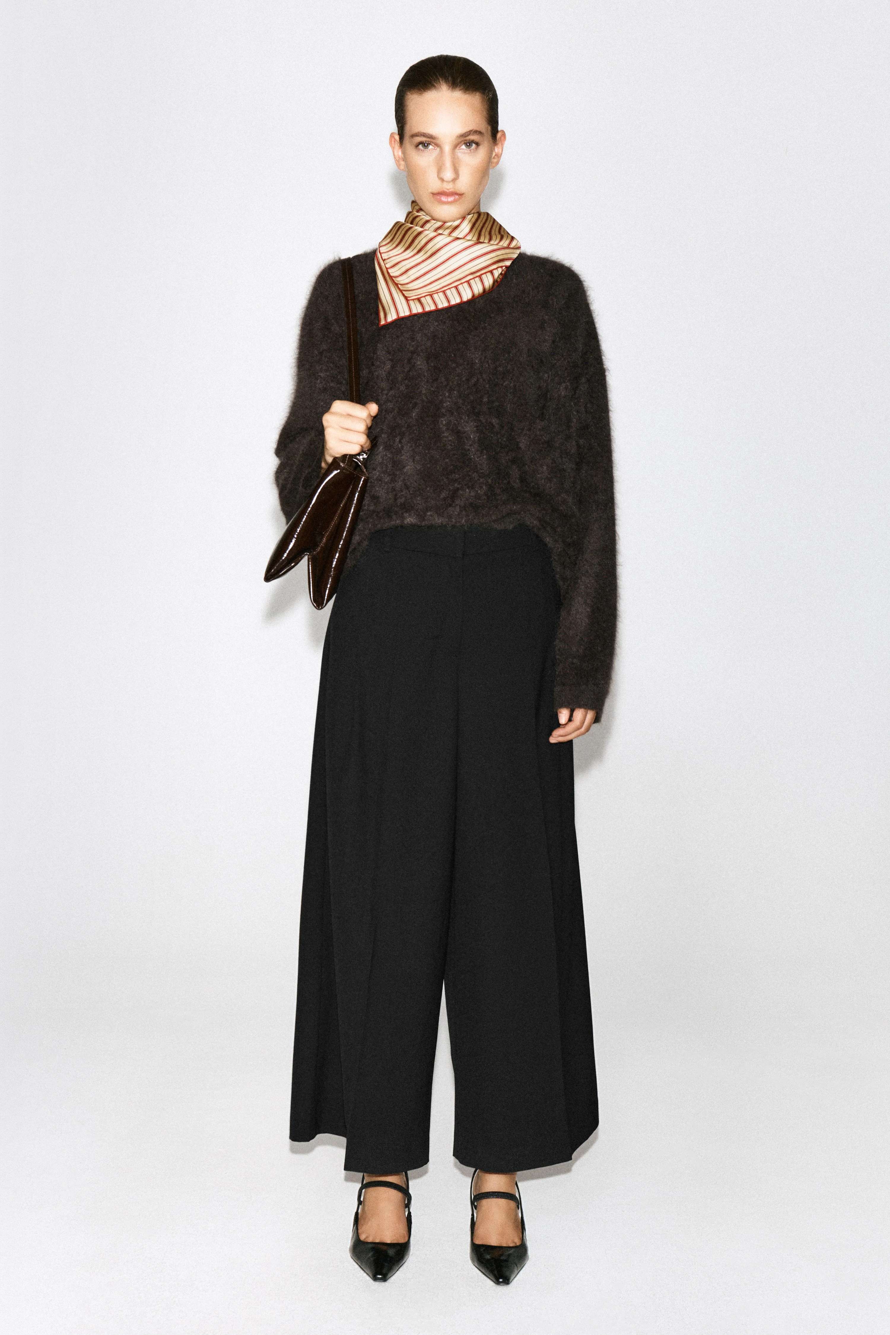 PLEATED WOOL-BLEND WIDE-LEG TROUSERS - 3