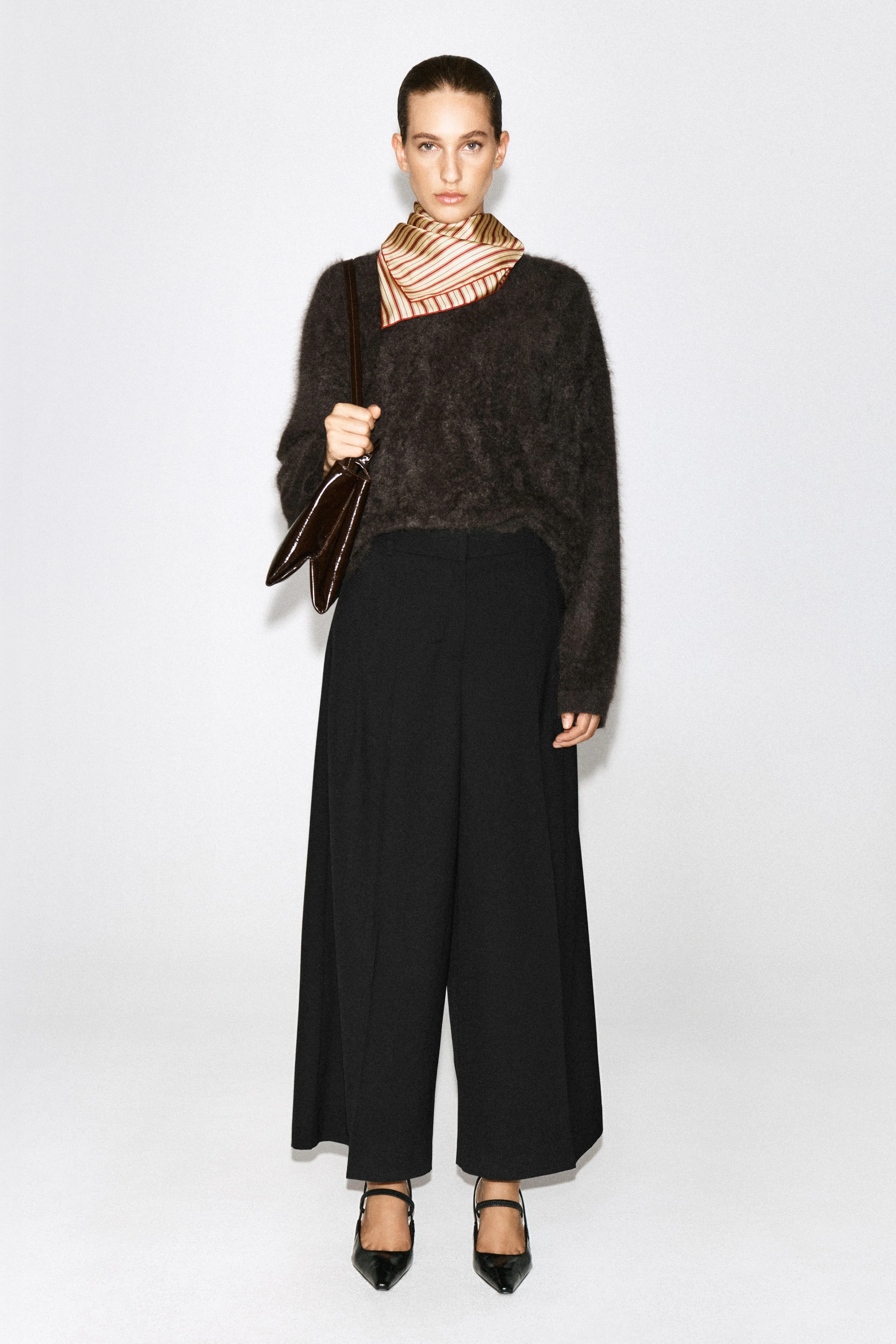 PLEATED WOOL-BLEND WIDE-LEG TROUSERS - 3