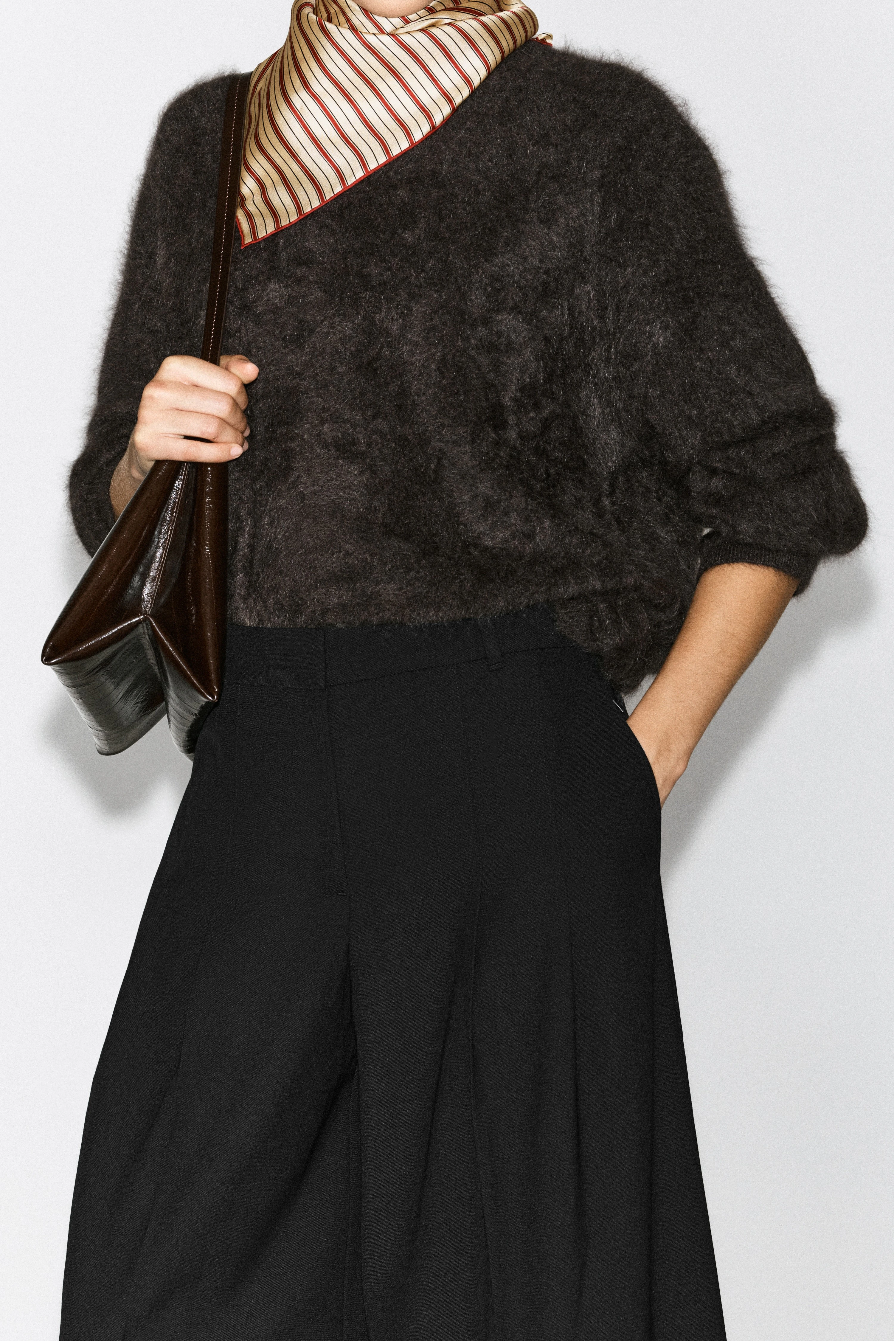 PLEATED WOOL-BLEND WIDE-LEG TROUSERS - 5