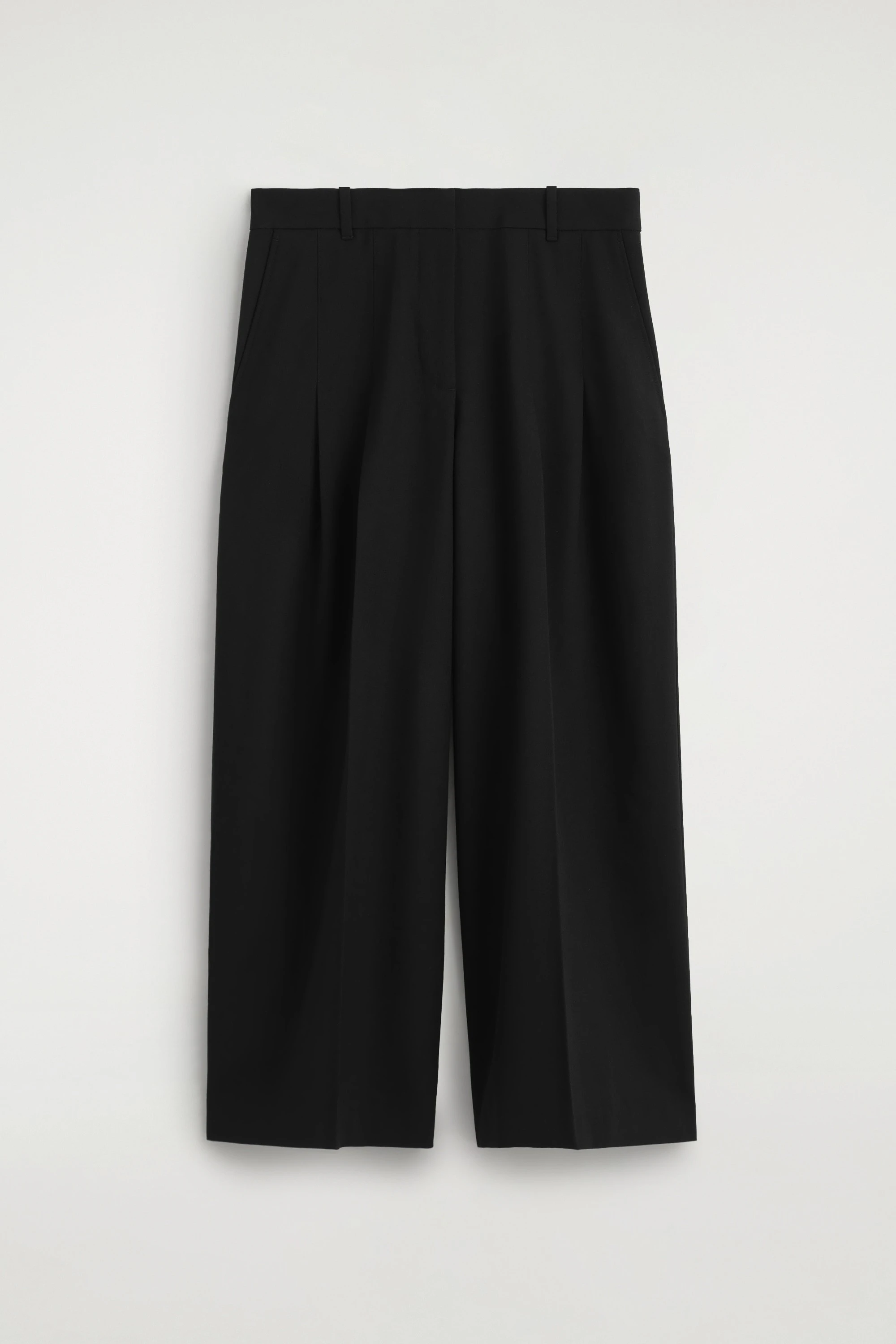 PLEATED WOOL-BLEND WIDE-LEG TROUSERS - 6