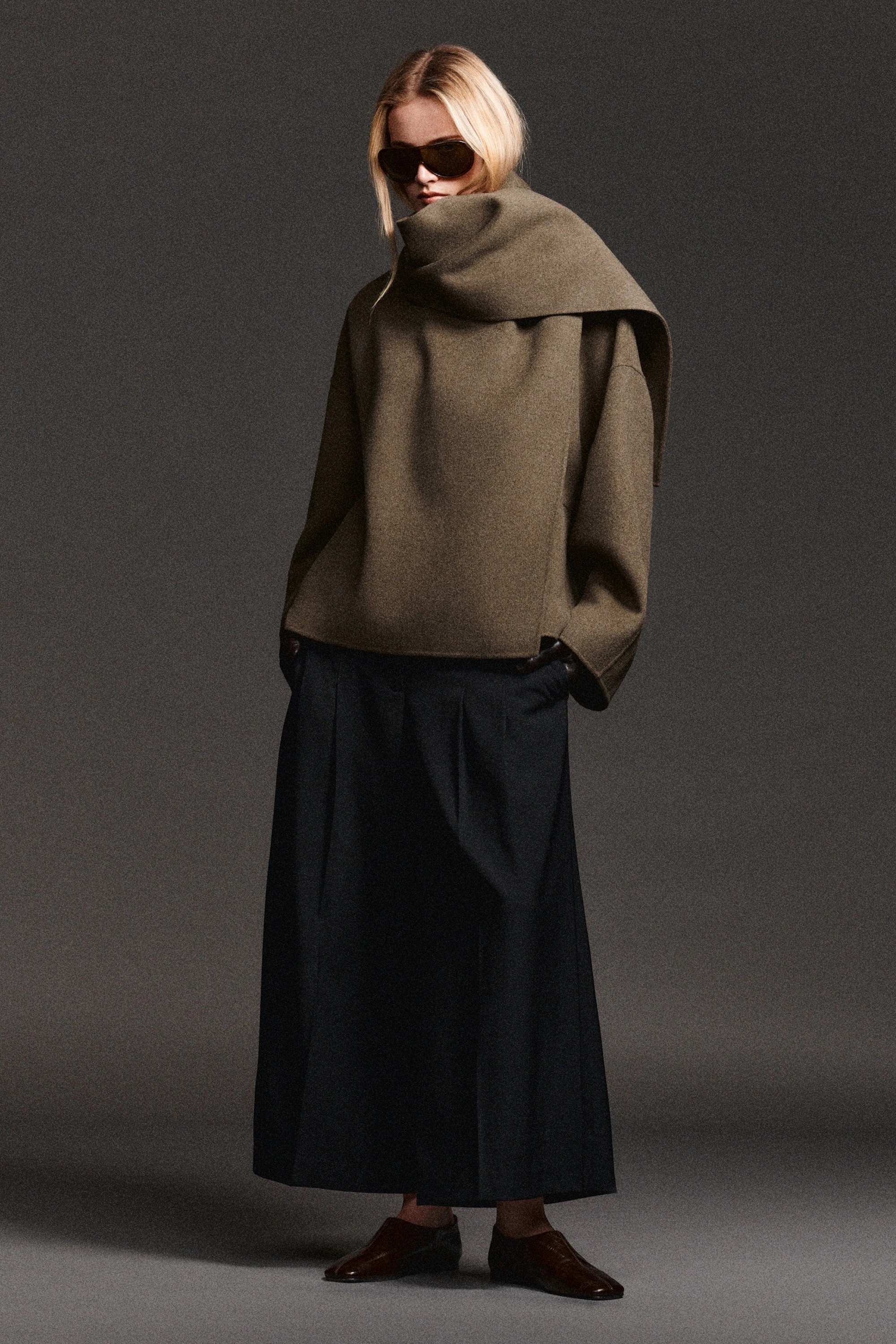 PLEATED WOOL-BLEND WIDE-LEG TROUSERS - 9
