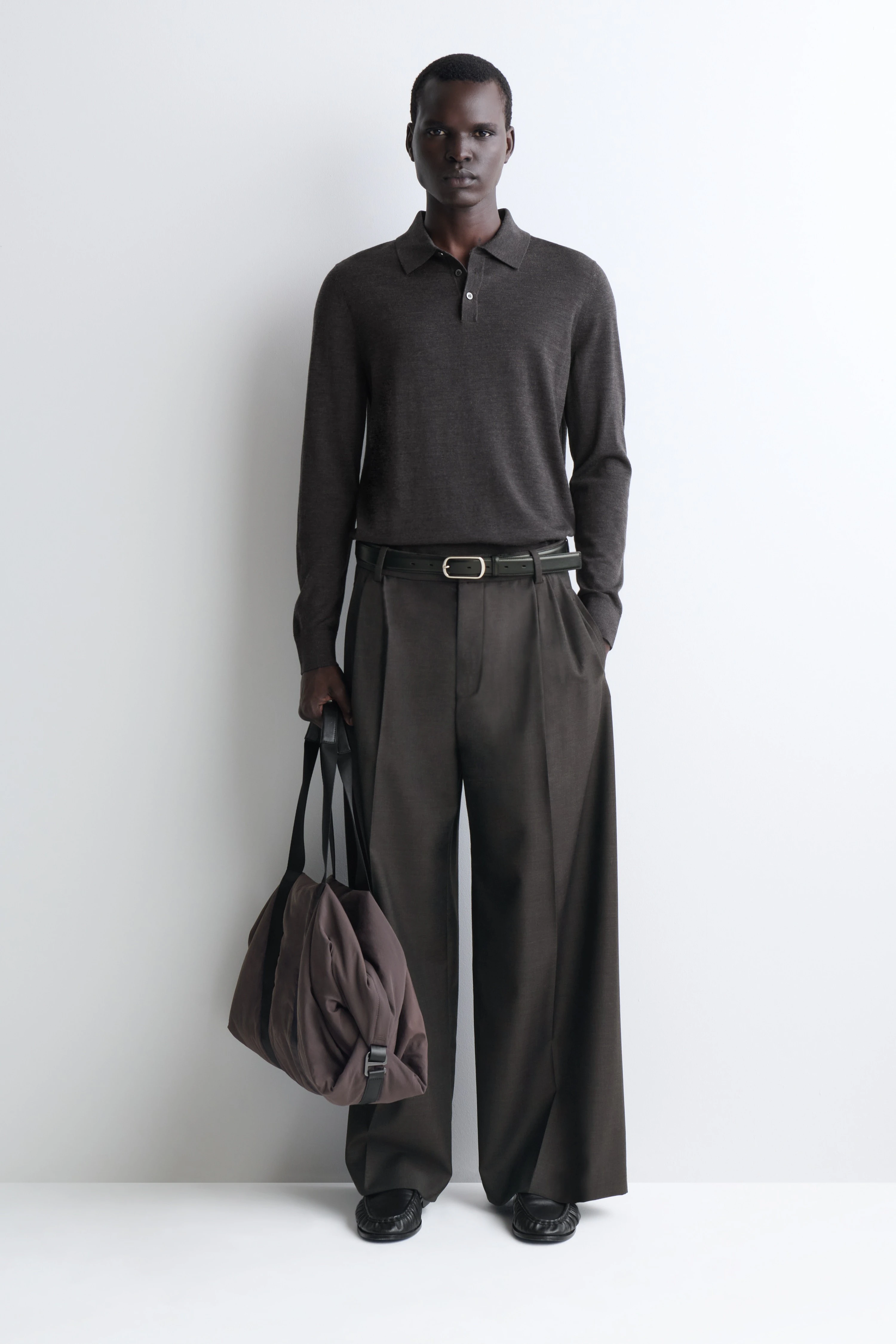 LEATHER-DETAIL DUFFLE BAG - NYLON