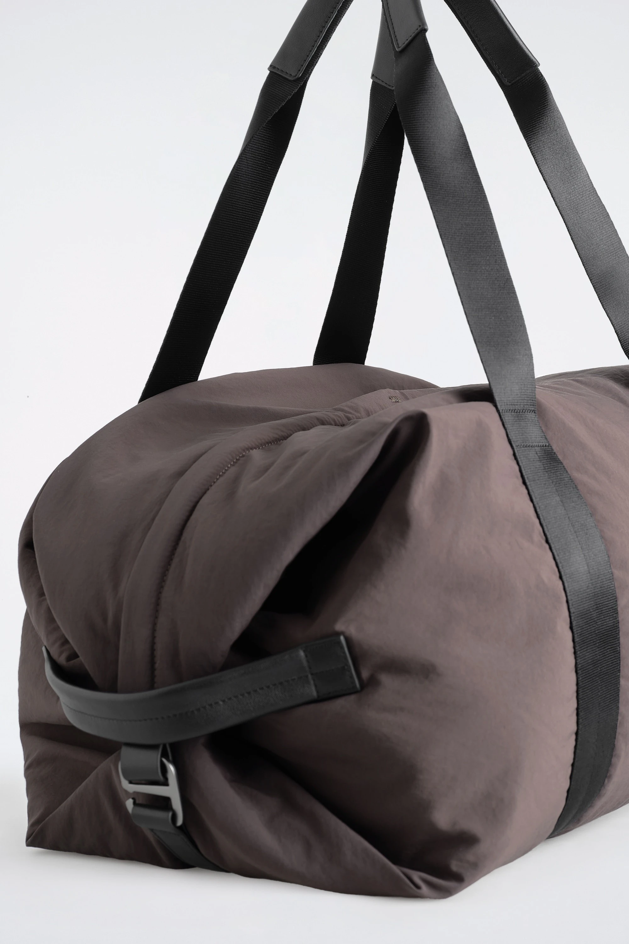 LEATHER-DETAIL DUFFLE BAG - NYLON - 4