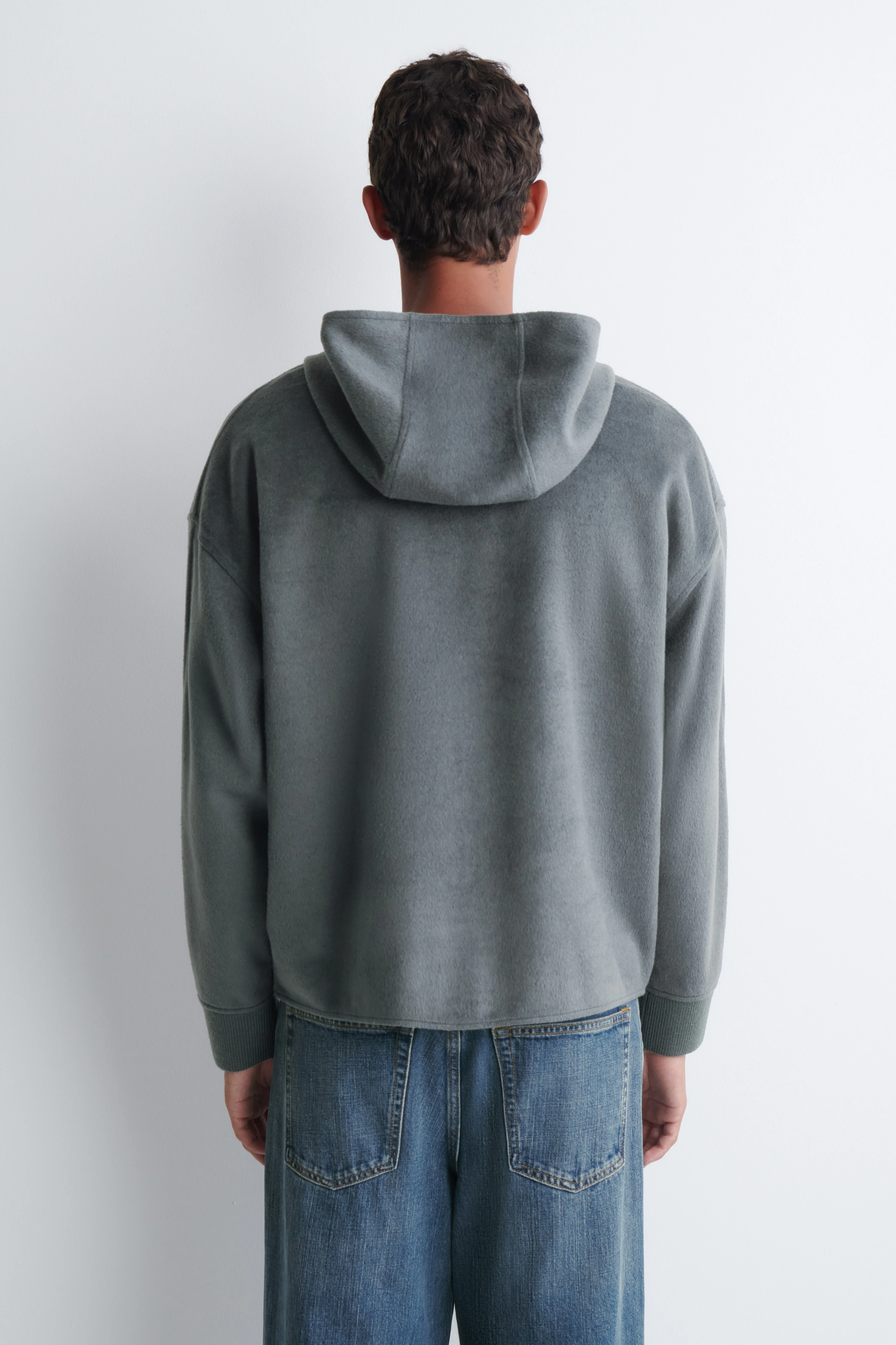 BRUSHED JERSEY HENLEY HOODIE - 2