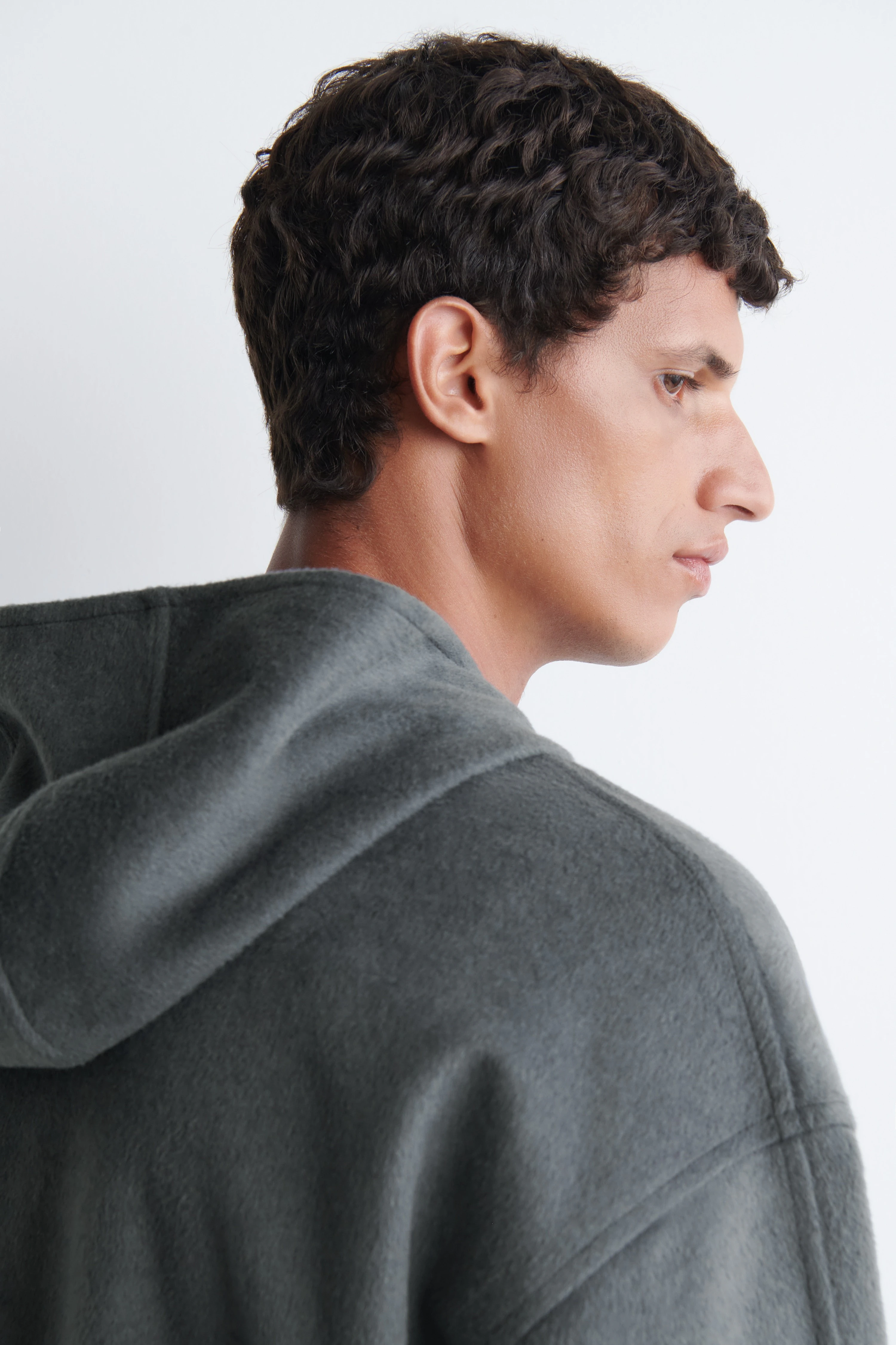 BRUSHED JERSEY HENLEY HOODIE - 4