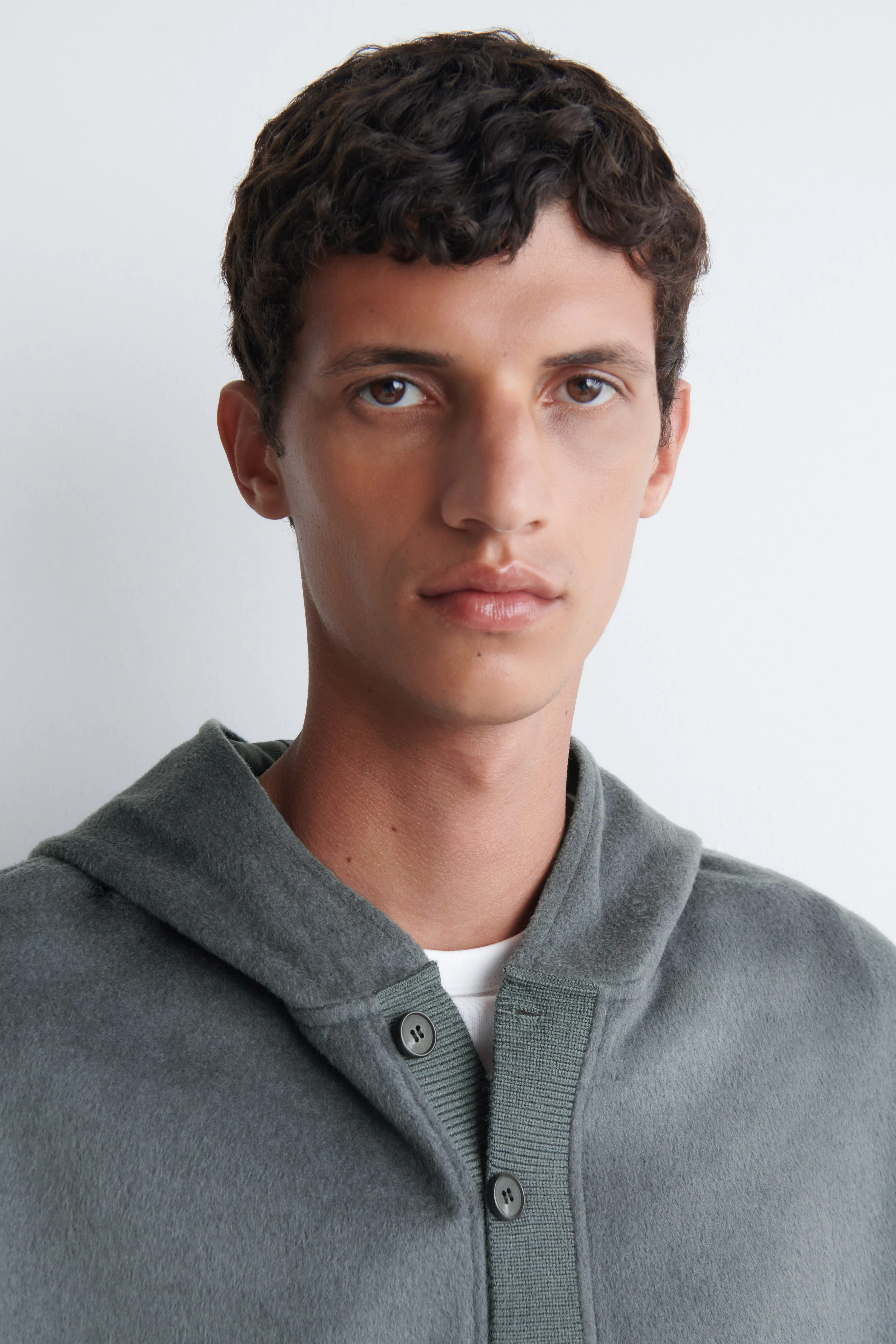 BRUSHED JERSEY HENLEY HOODIE - 6