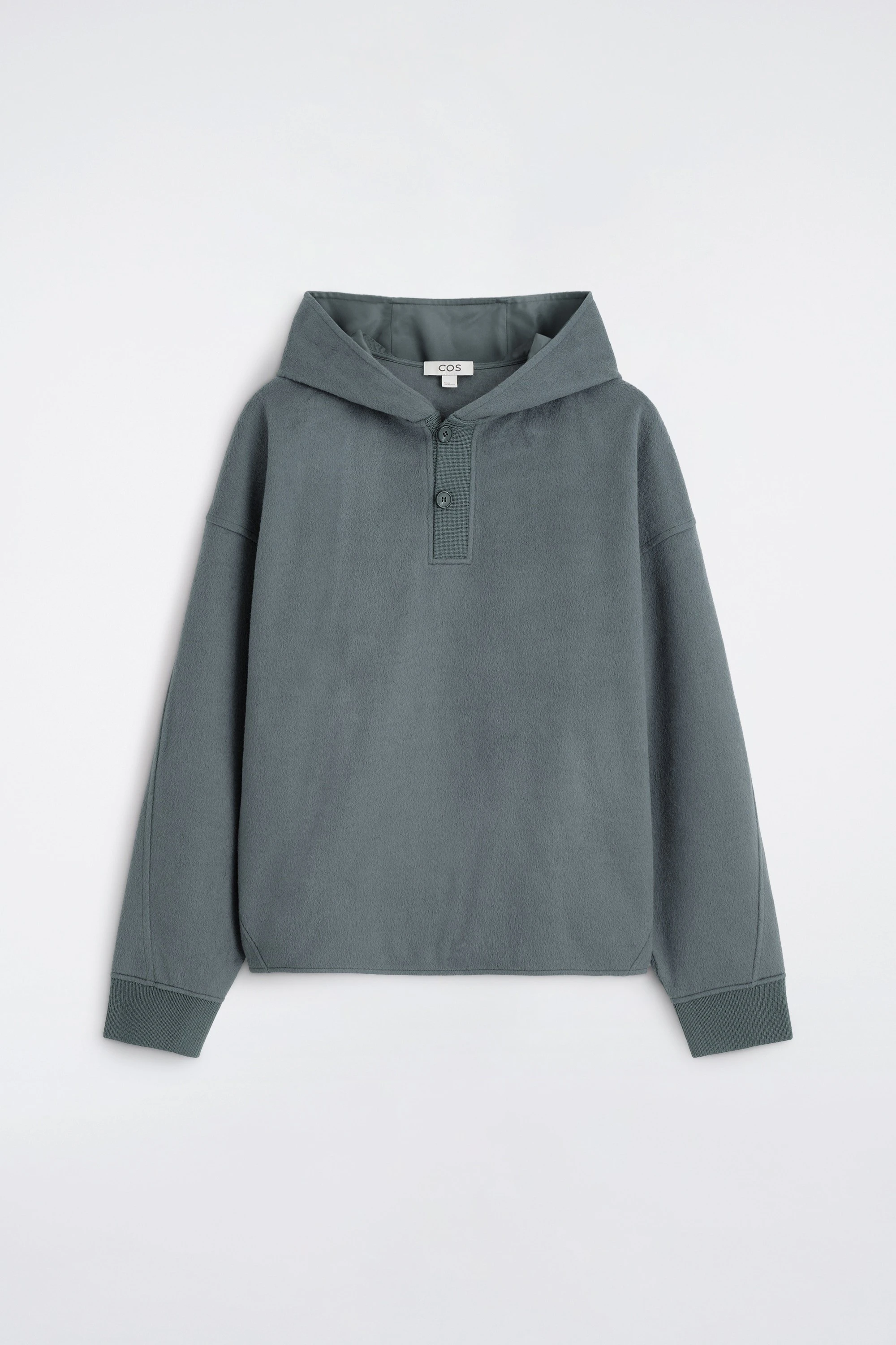 BRUSHED JERSEY HENLEY HOODIE - 7