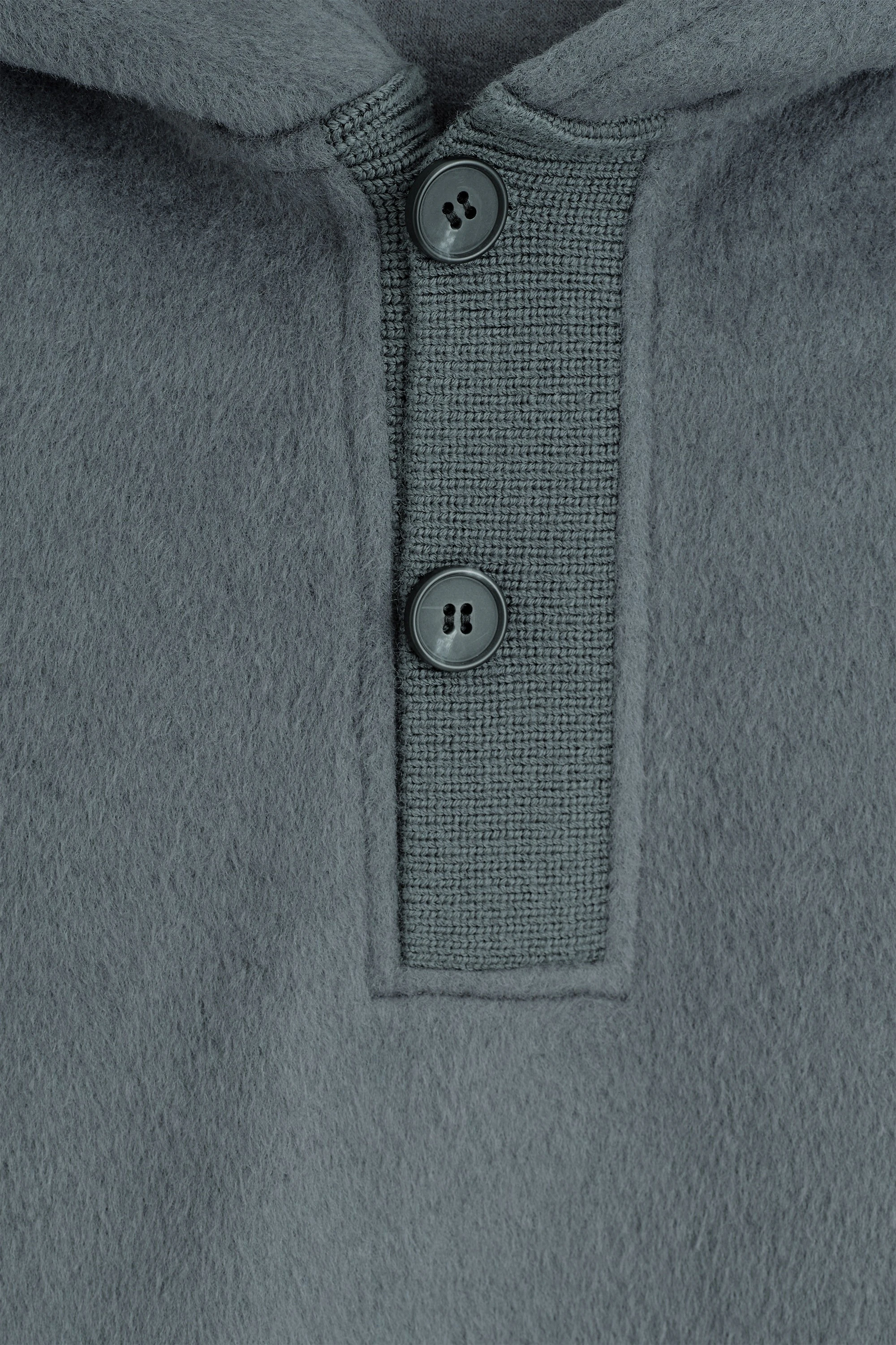 BRUSHED JERSEY HENLEY HOODIE - 8