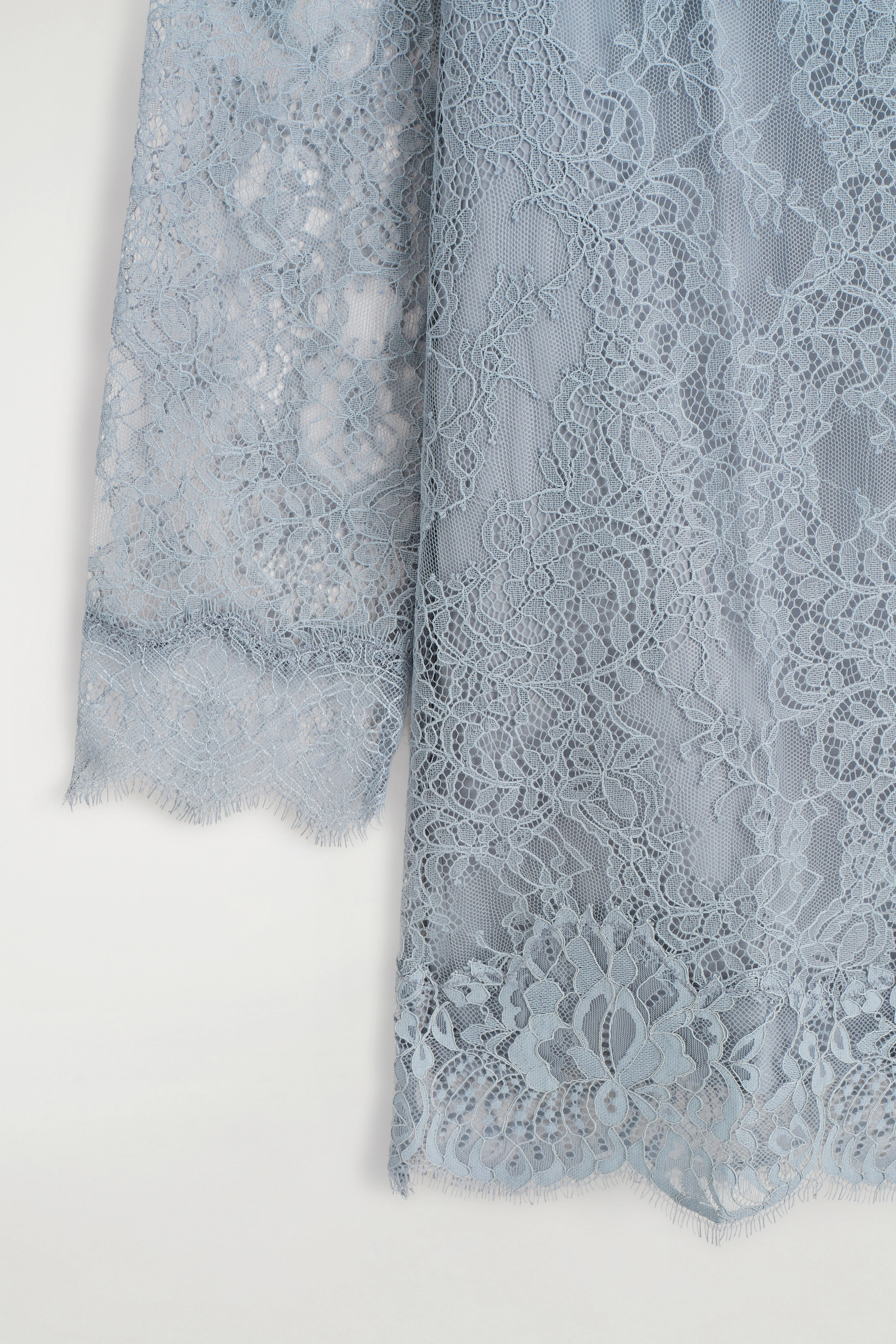 BOAT-NECK LACE MINI DRESS - 7
