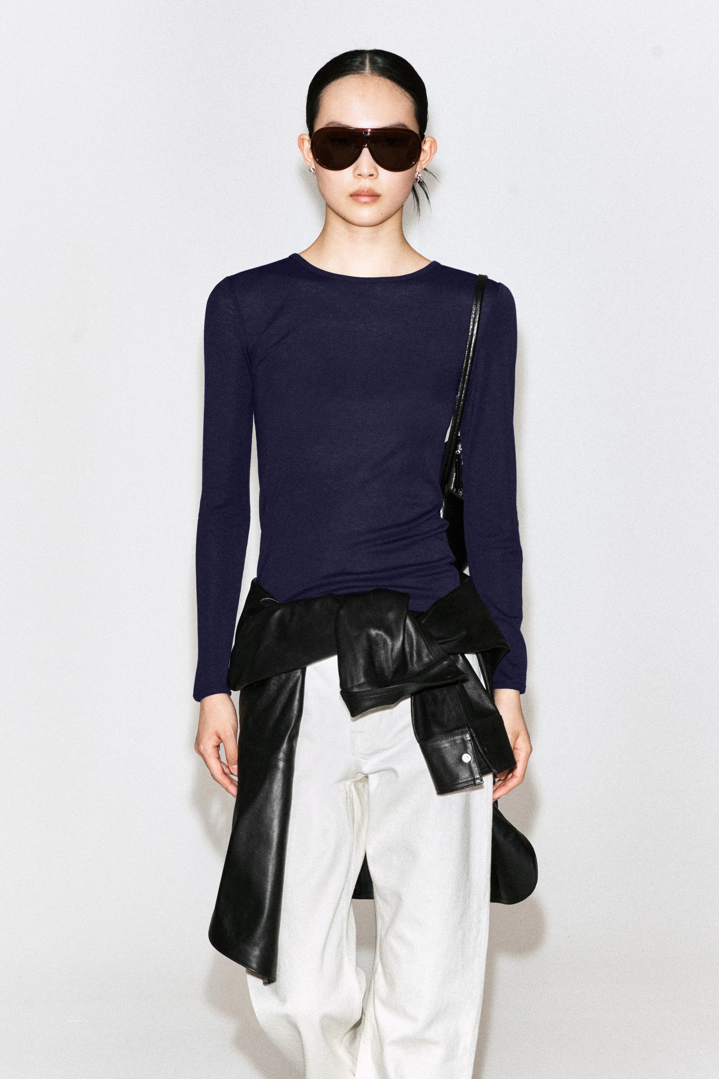 SLIM LYOCELL-MERINO LONG-SLEEVED T-SHIRT - 1