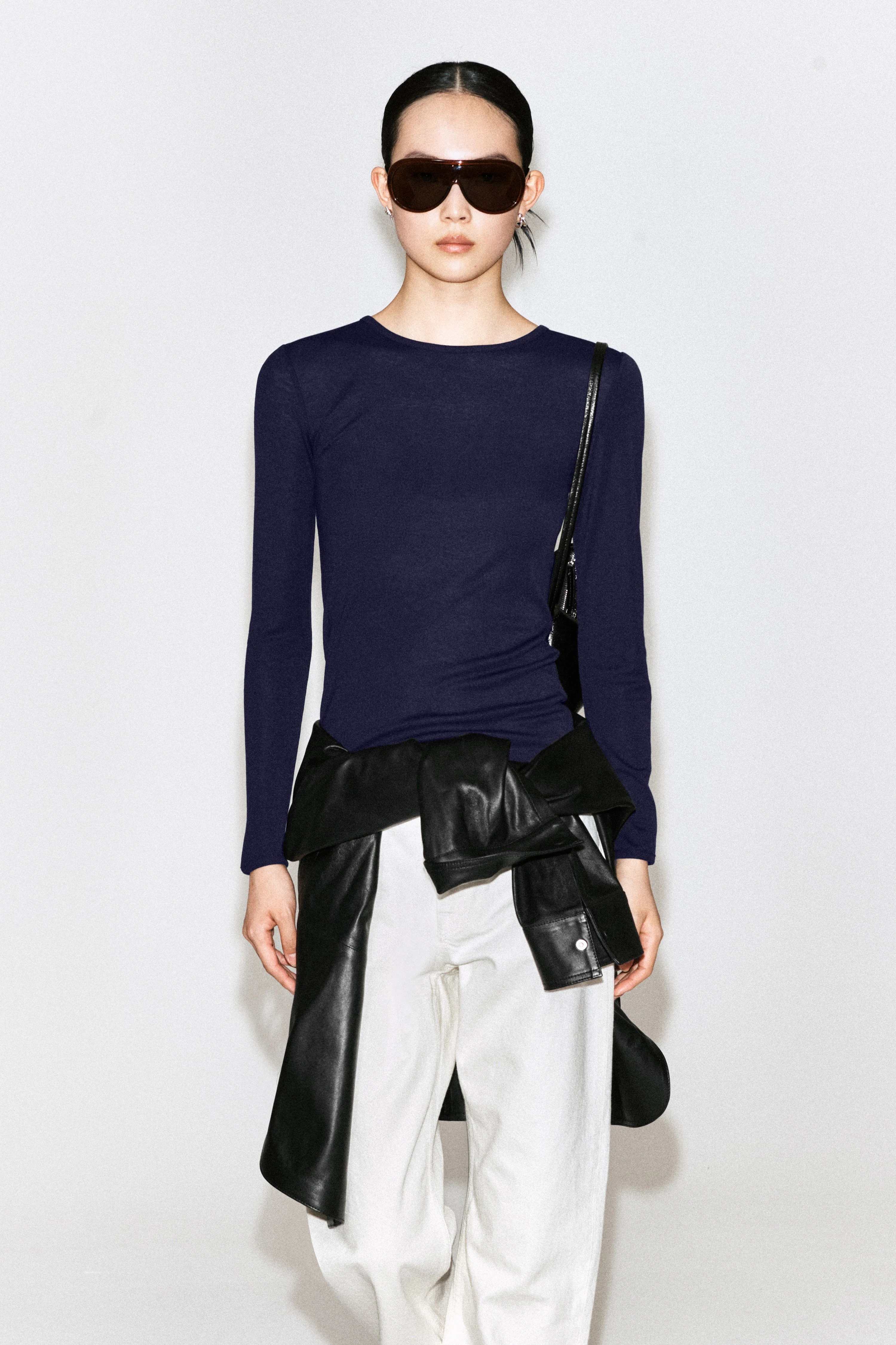 SLIM LYOCELL-MERINO LONG-SLEEVED T-SHIRT - 1