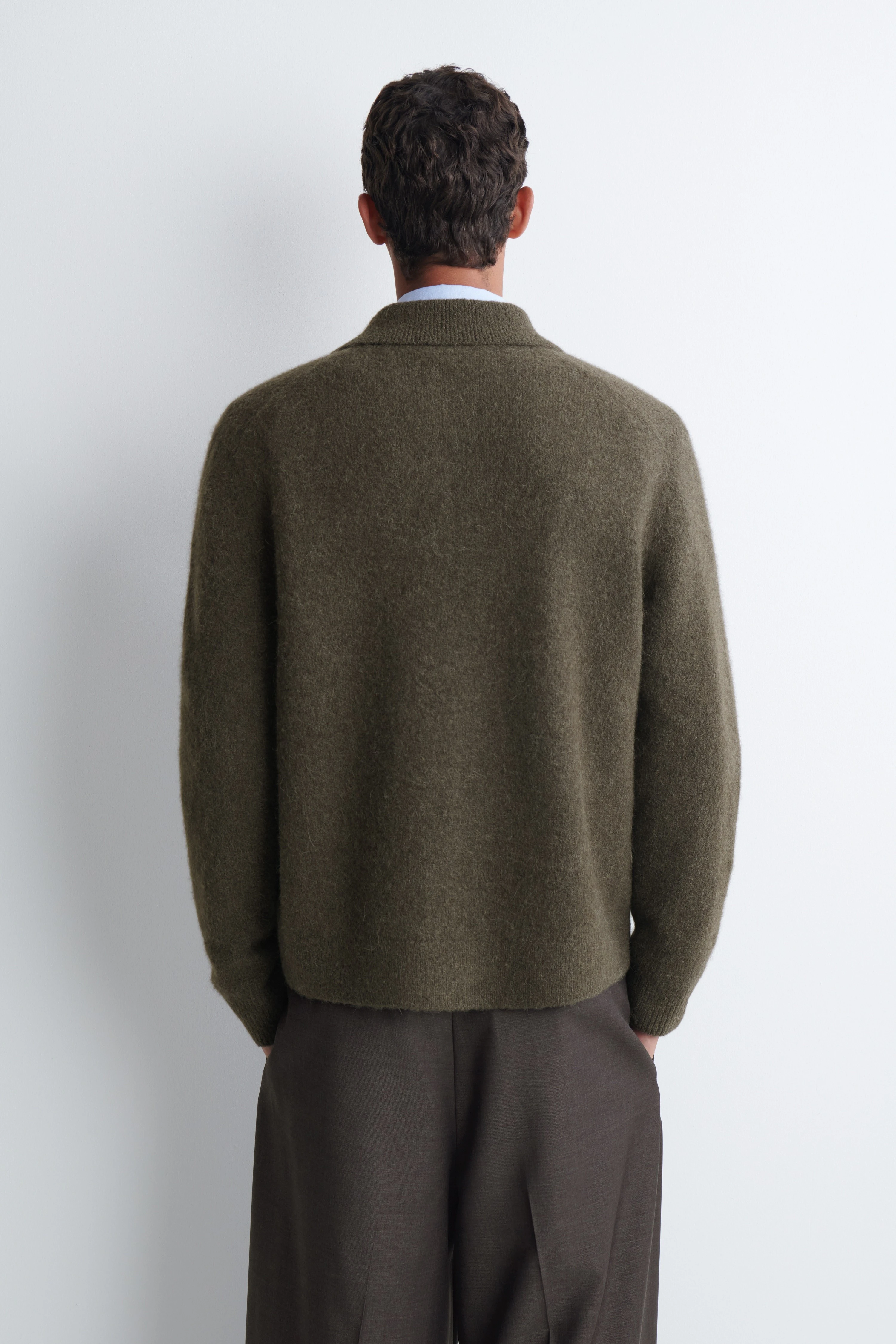 TEXTURED COLLARED CARDIGAN - 2