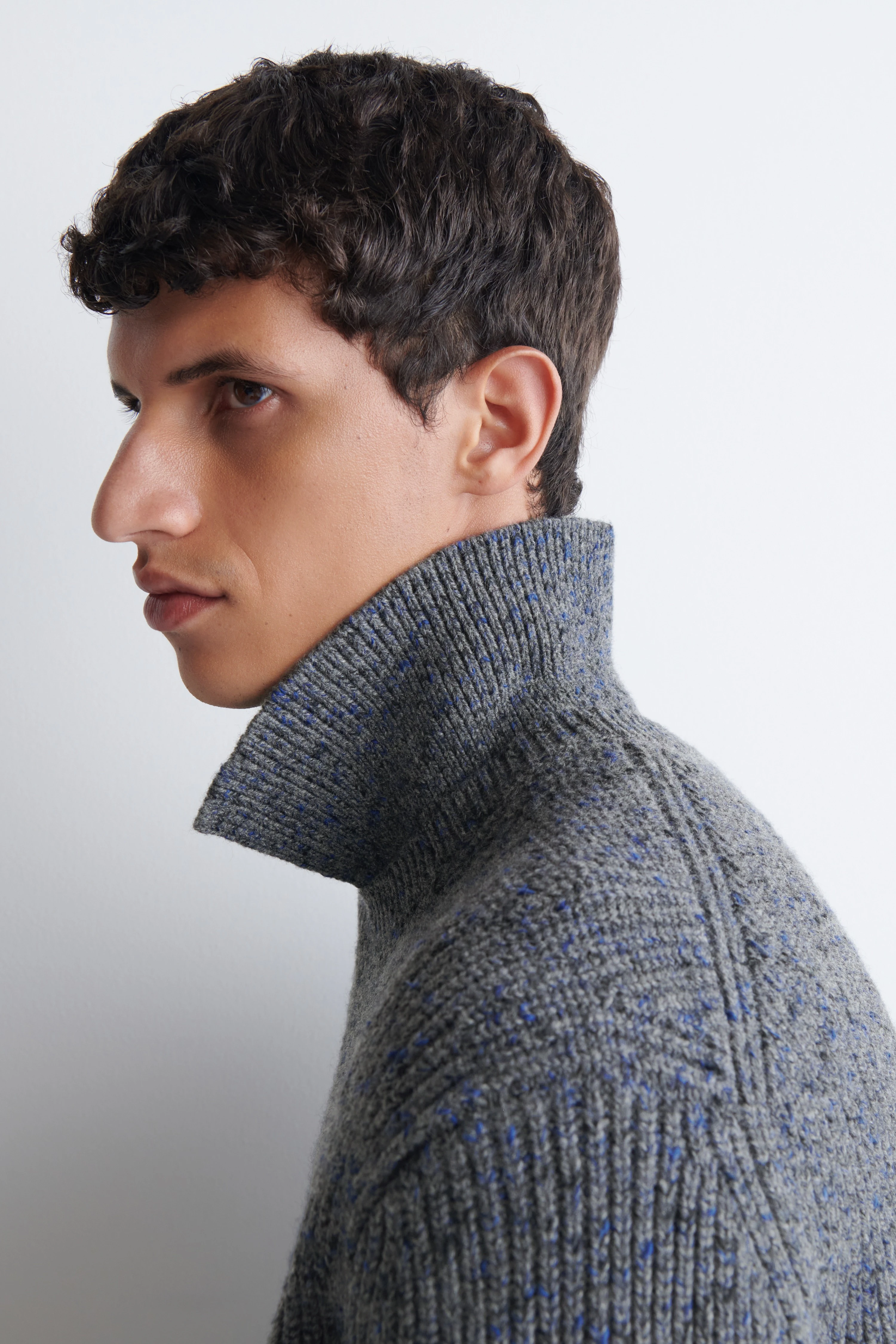 DONEGAL-EFFECT WOOL-COTTON POLO JUMPER - 5
