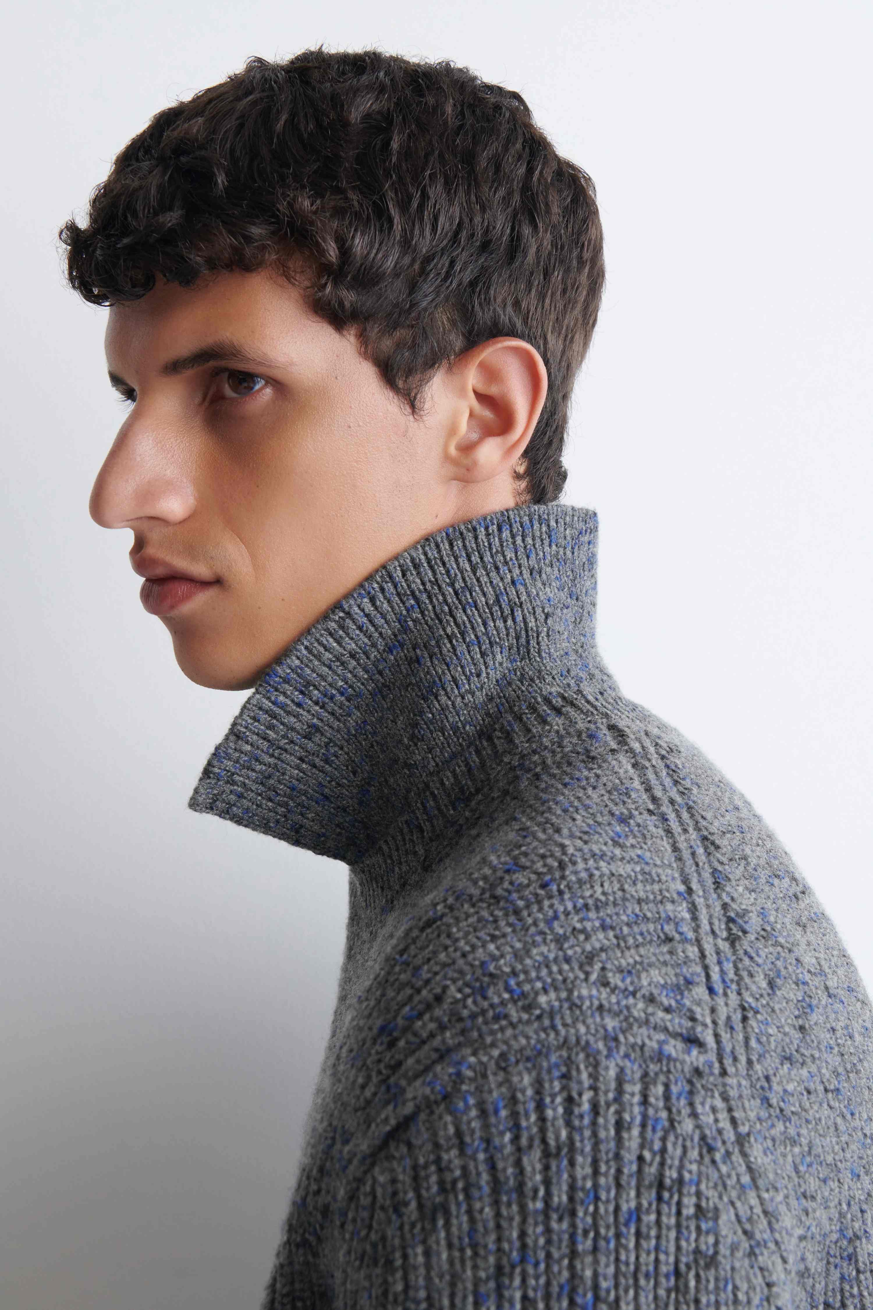 DONEGAL-EFFECT WOOL-COTTON POLO JUMPER - 5
