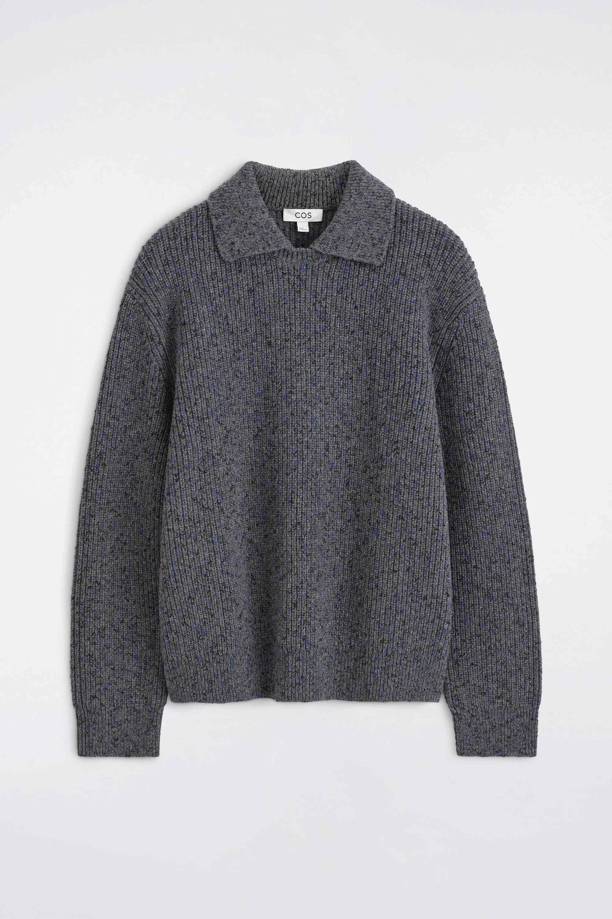 DONEGAL-EFFECT WOOL-COTTON POLO JUMPER - 6