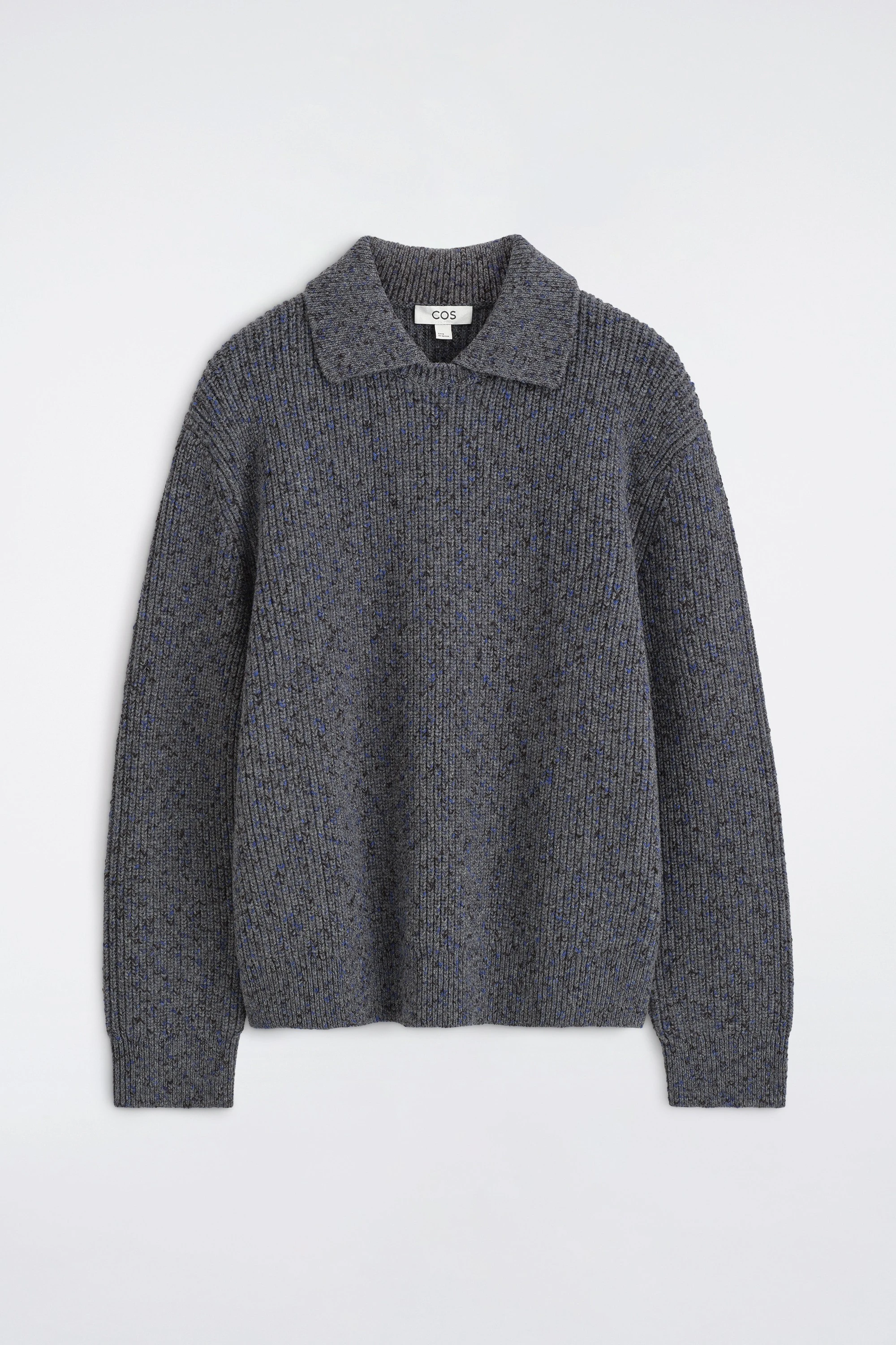 DONEGAL-EFFECT WOOL-COTTON POLO JUMPER - 6