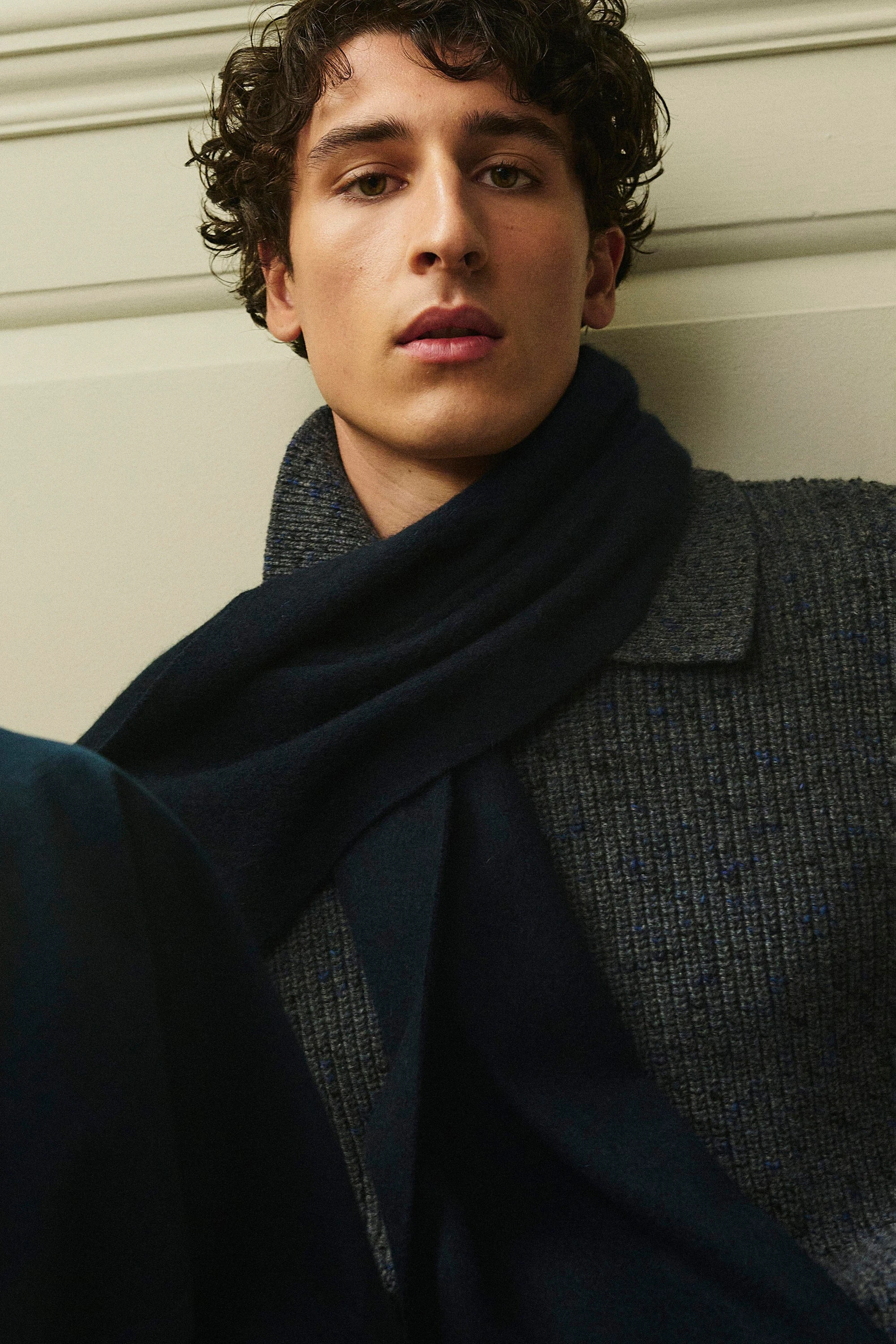 DONEGAL-EFFECT WOOL-COTTON POLO JUMPER - 10