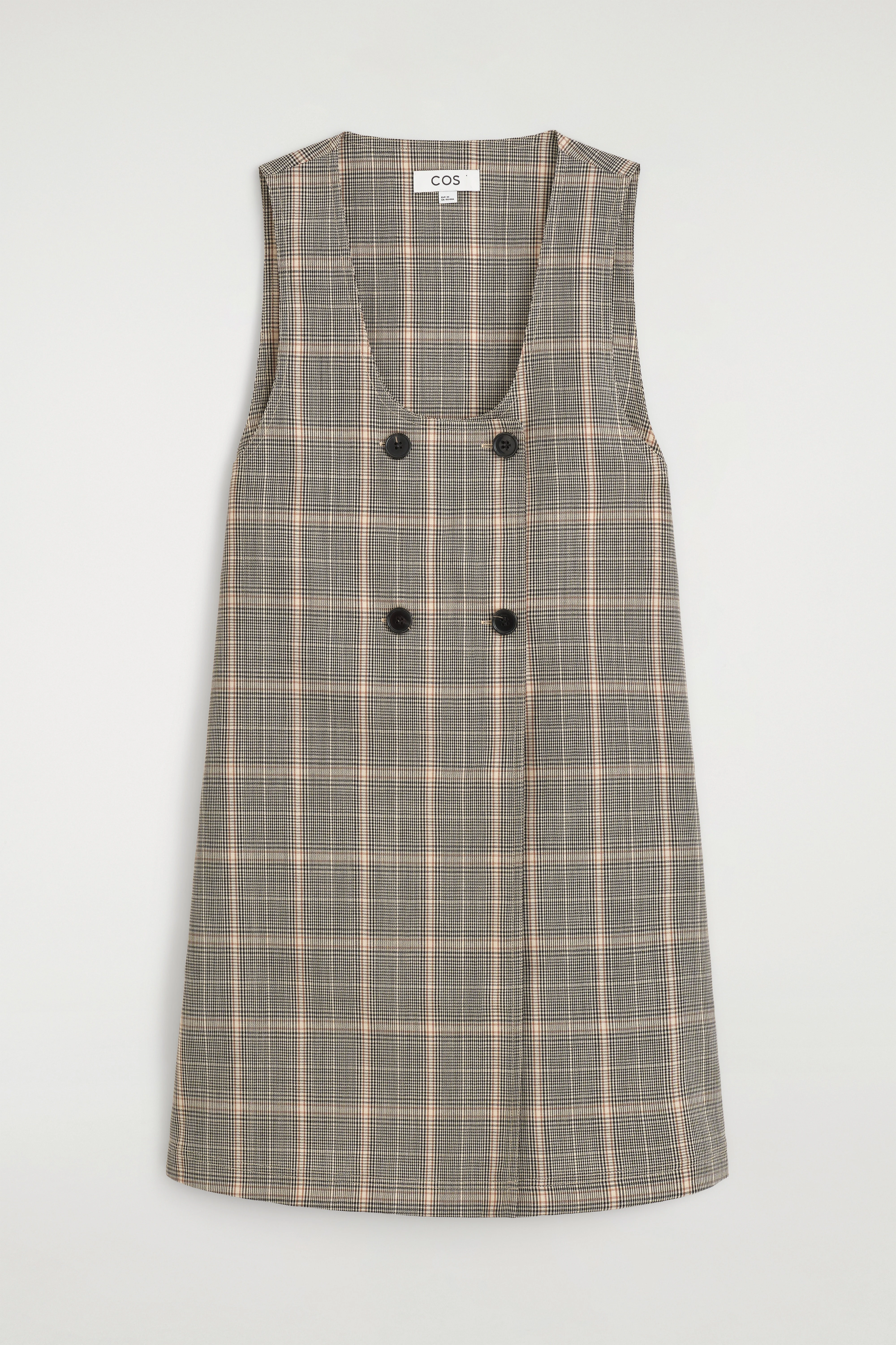 CHECKED WOOL MINI PINAFORE DRESS - 6